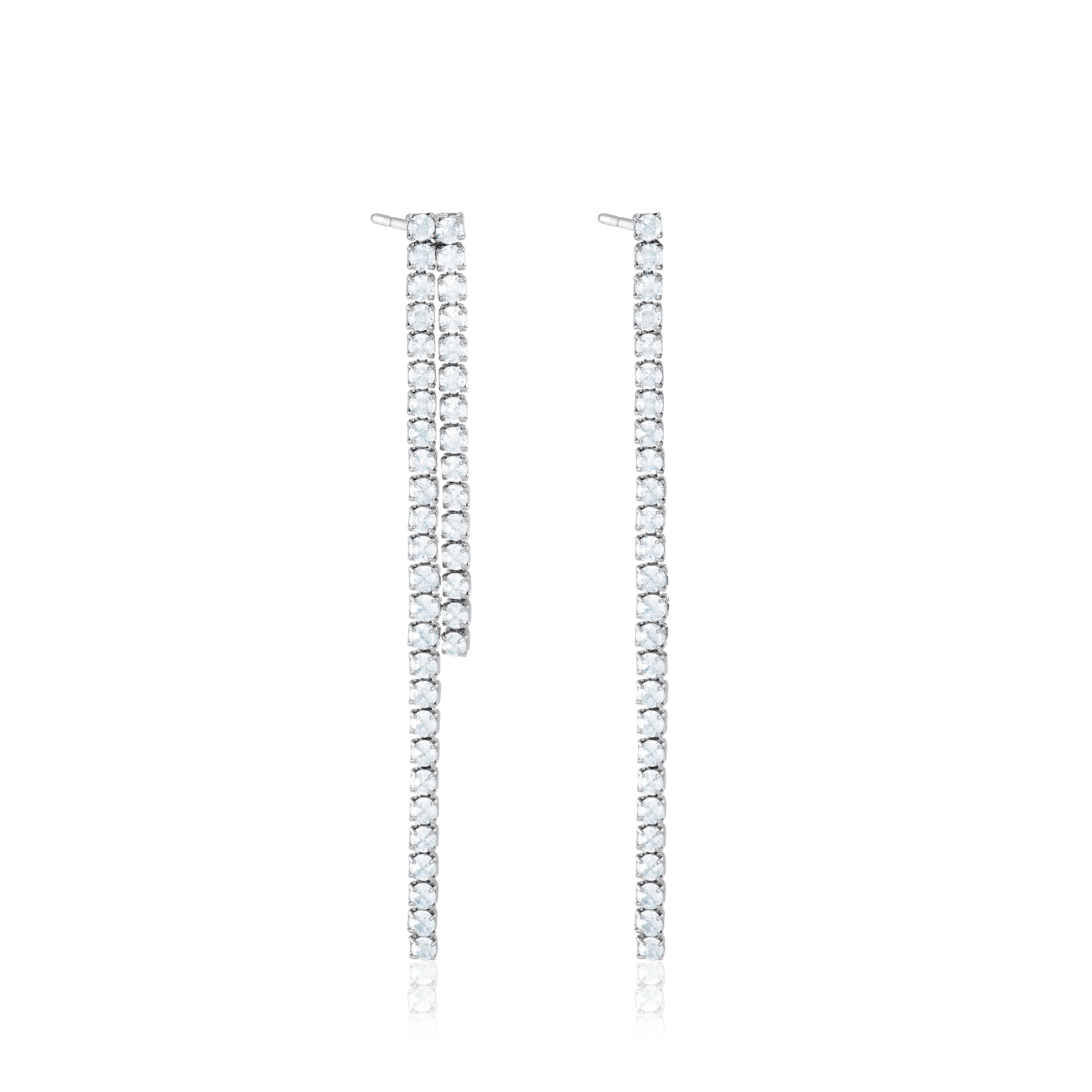 Double Tennis Drop Earrings