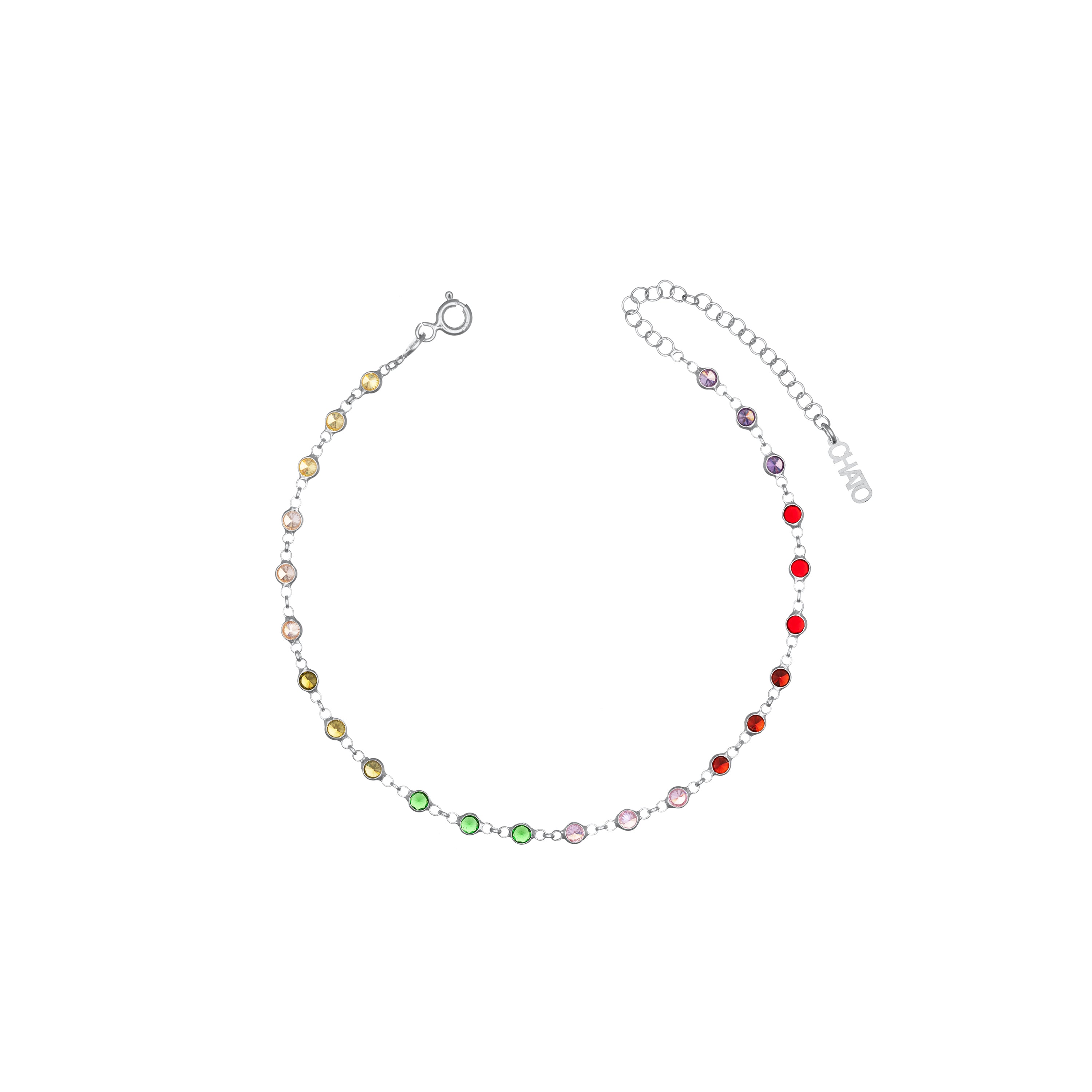 Eternity Big Round Bezel Chain Anklet