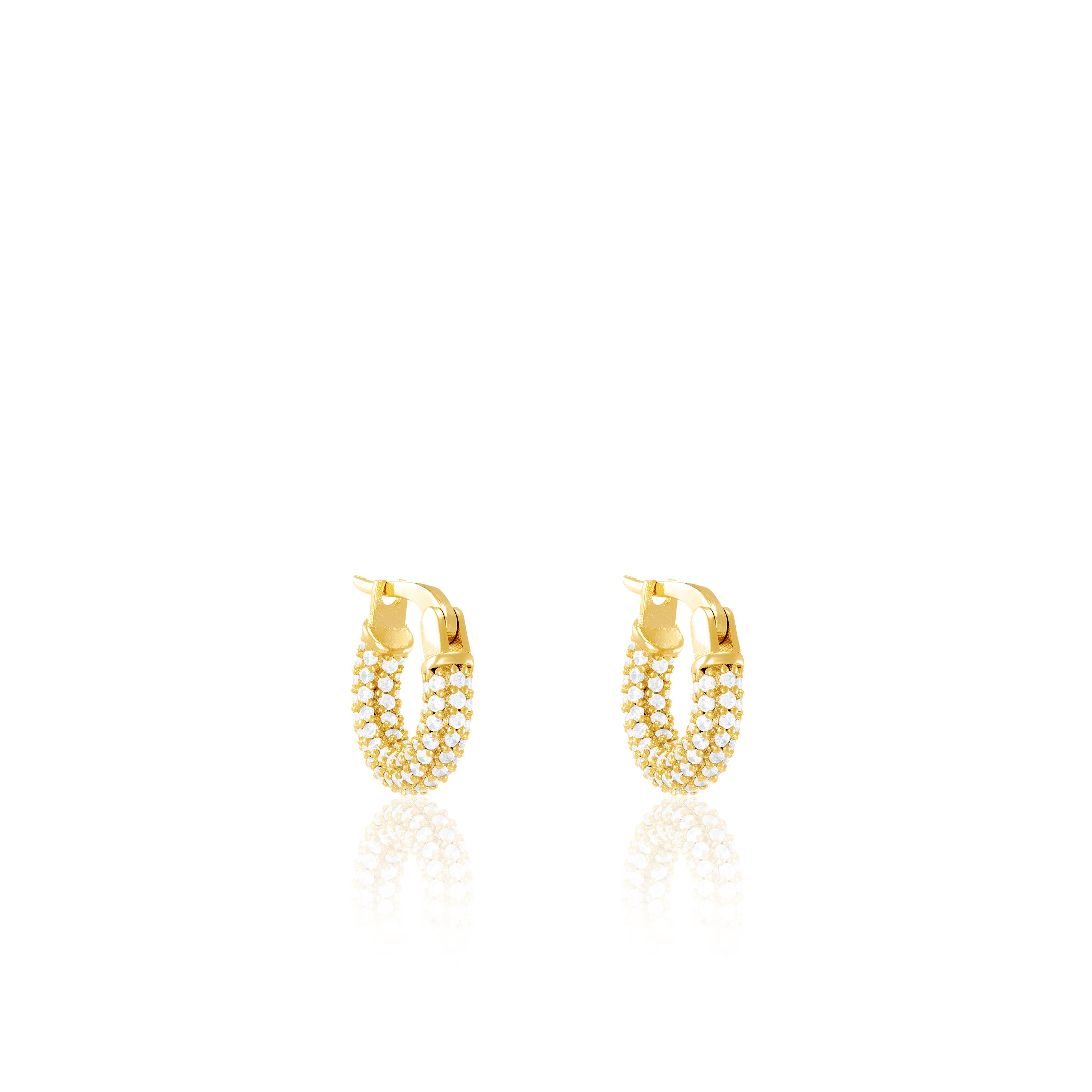 Full Pave CZ Eternity Hoop Earrings