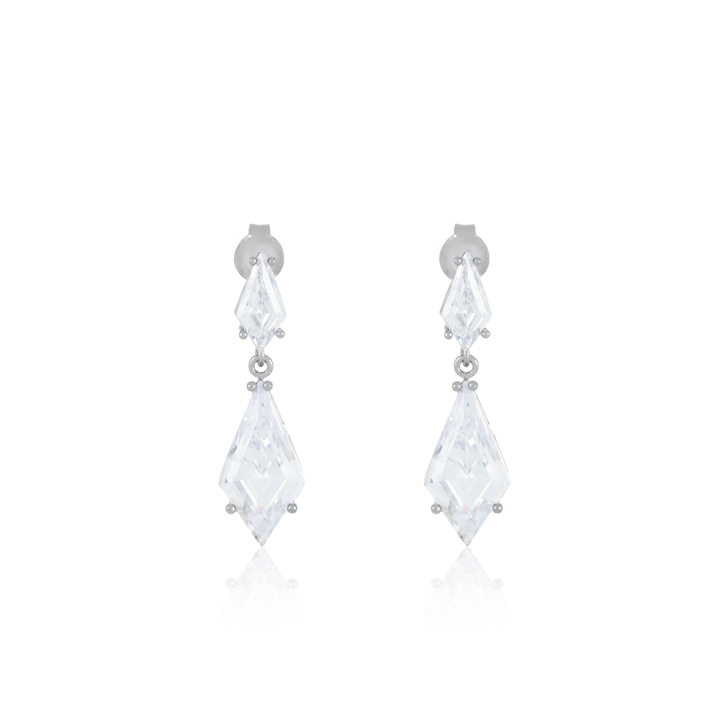 Kite Cubic Zirconia Dangle Drop Earrings