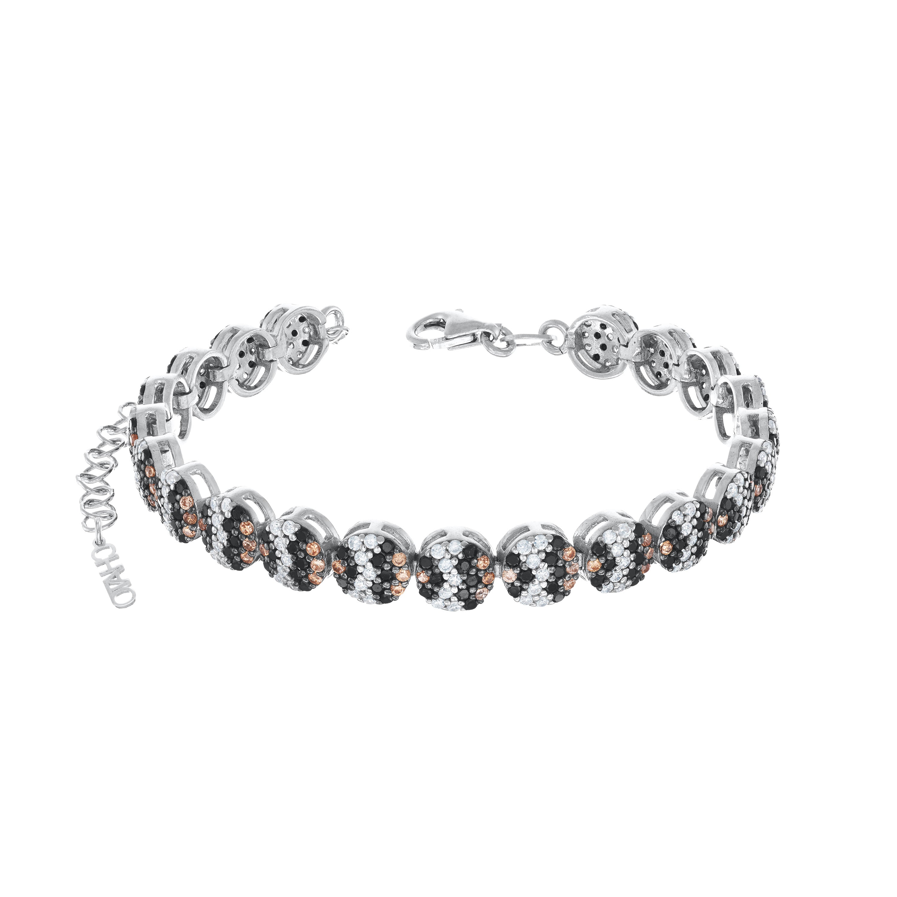 Leopard Round Cubic Zirconia Eternity Bracelet