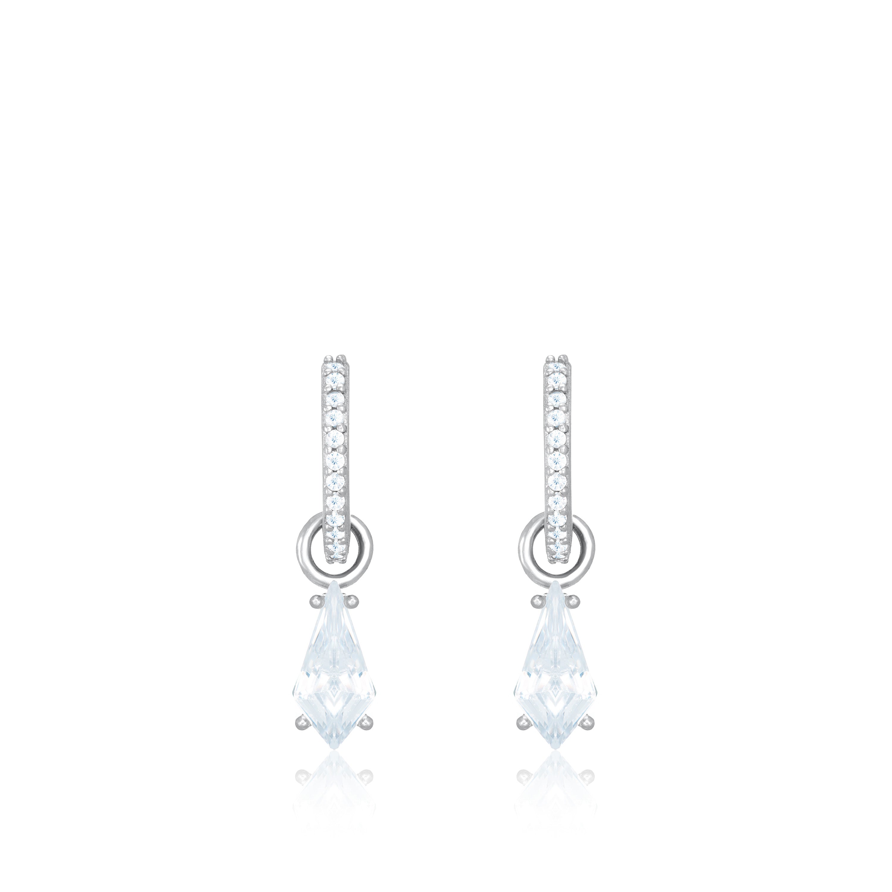 Mini Shape Cubic Zirconia Hoop Earrings