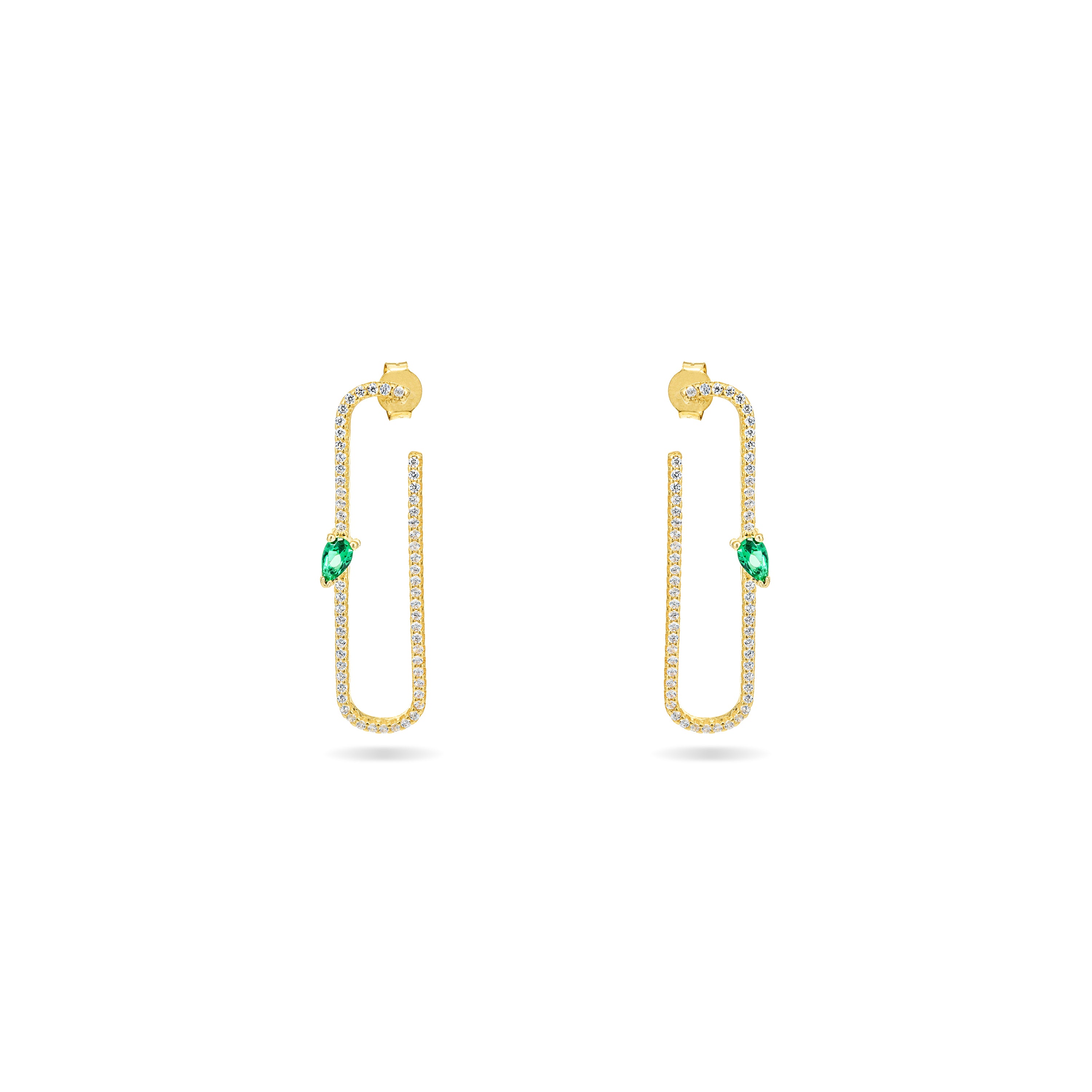 Paperclip With Teardrop Statement Earrings