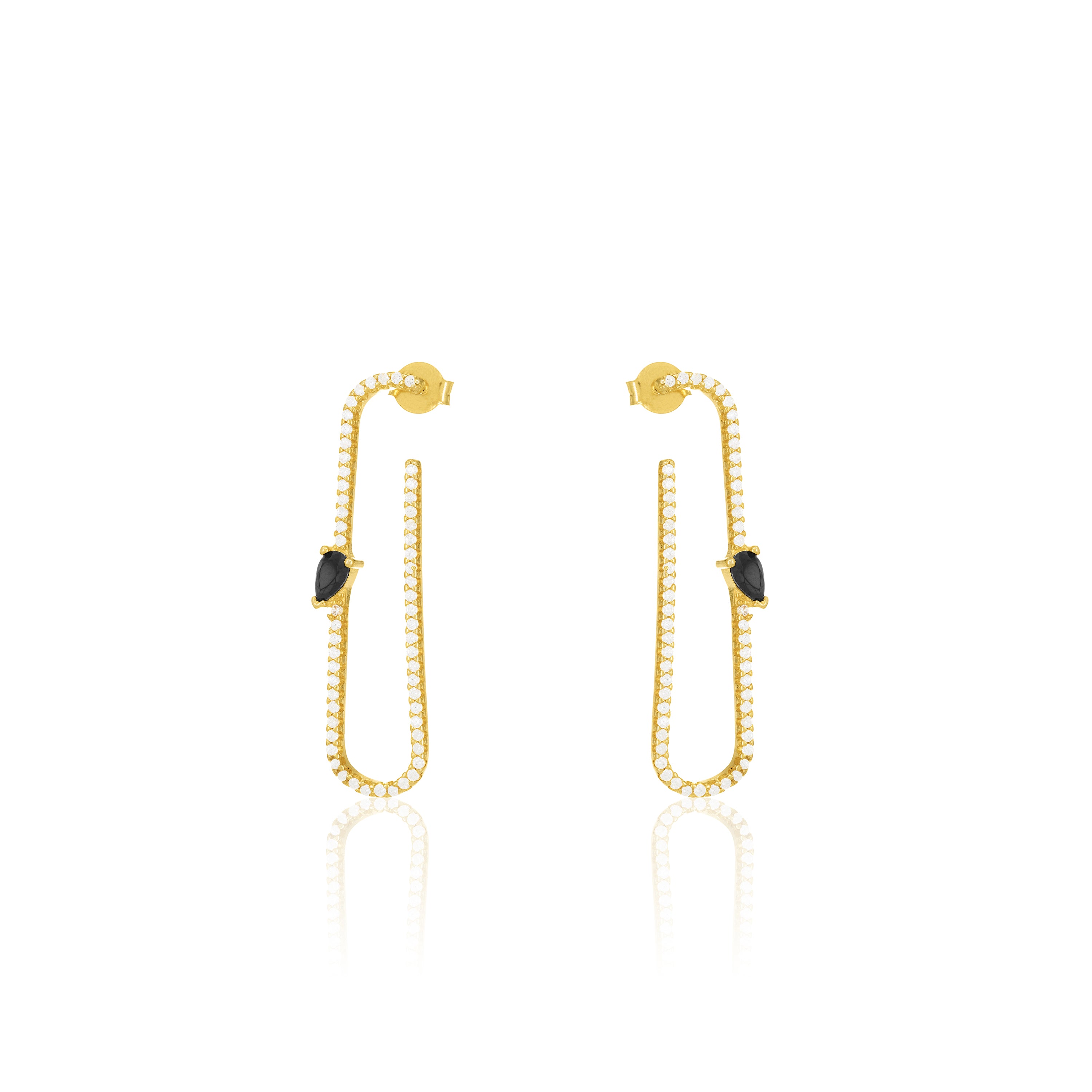 Paperclip With Teardrop Statement Earrings