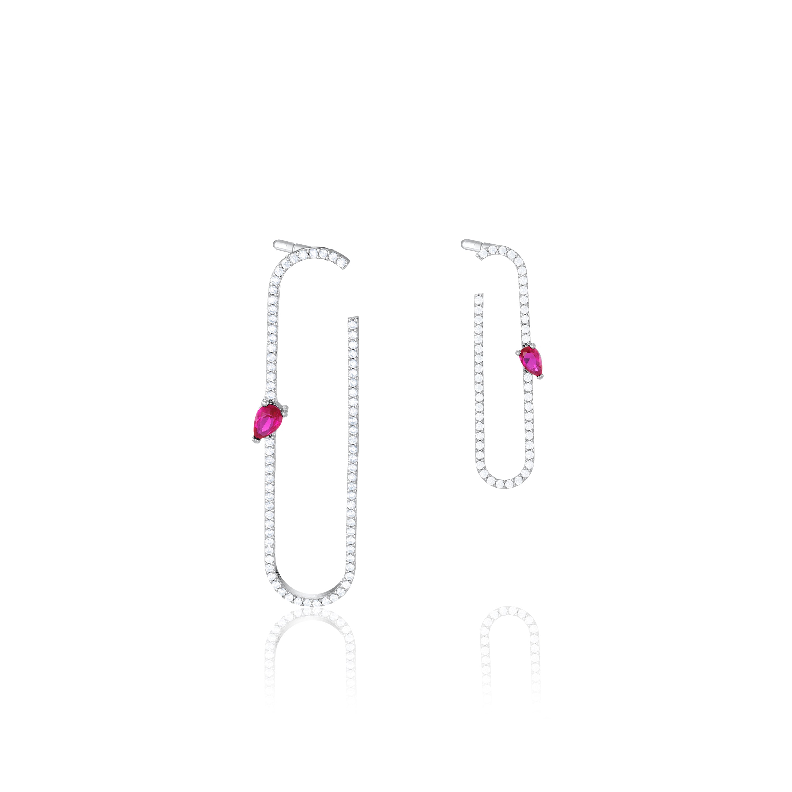 Paperclip With Teardrop Statement Earrings