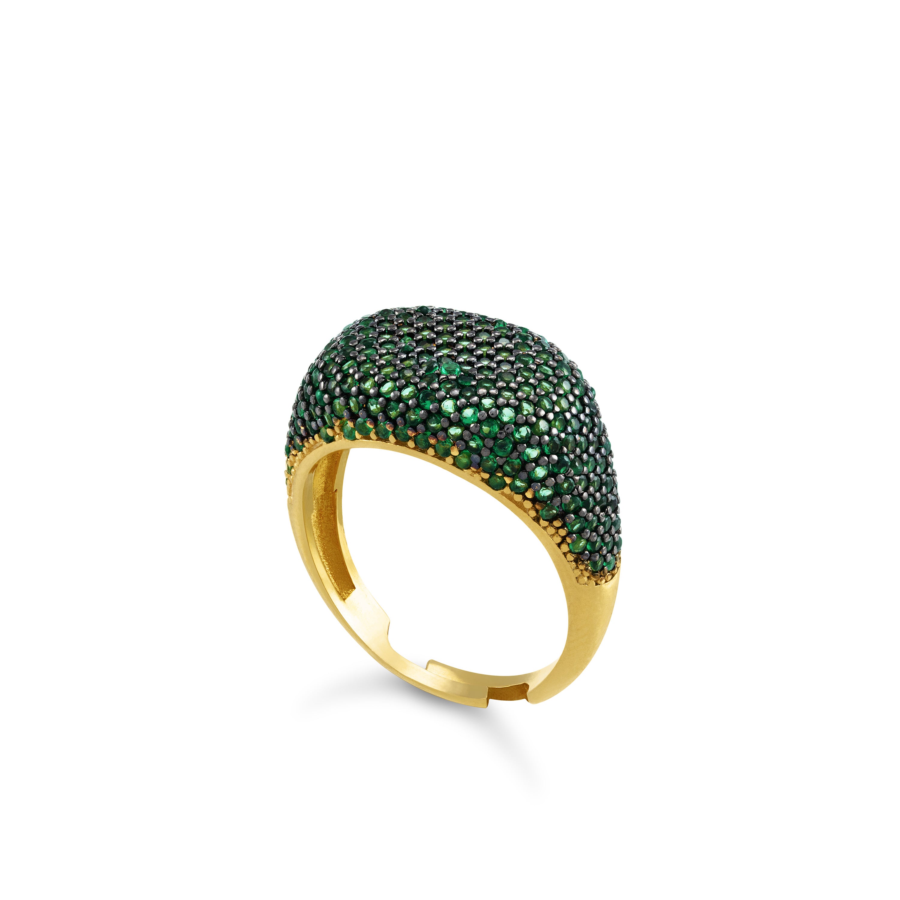 Pave Cubic Zirconia Dome Bar Ring