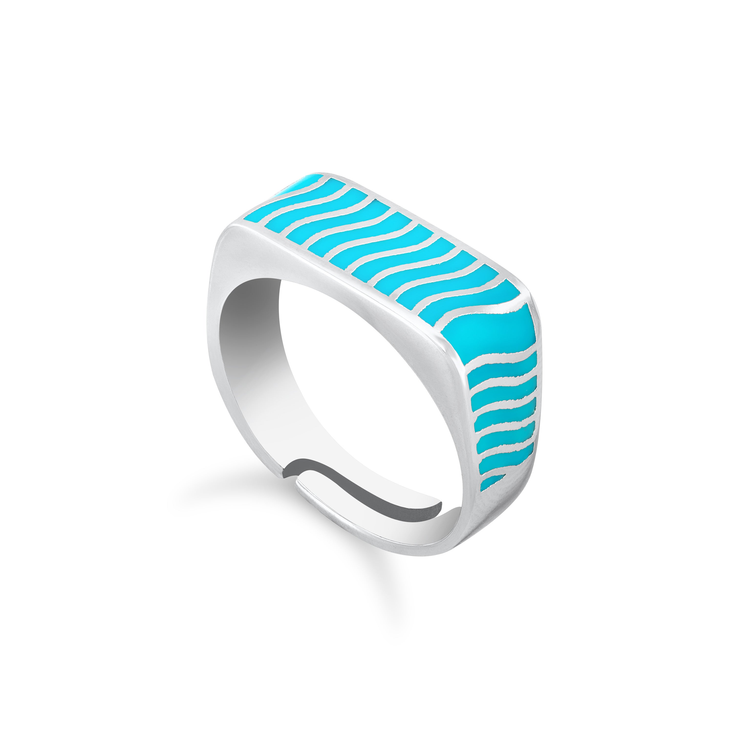 Rectangular Stripe Enamel Ring