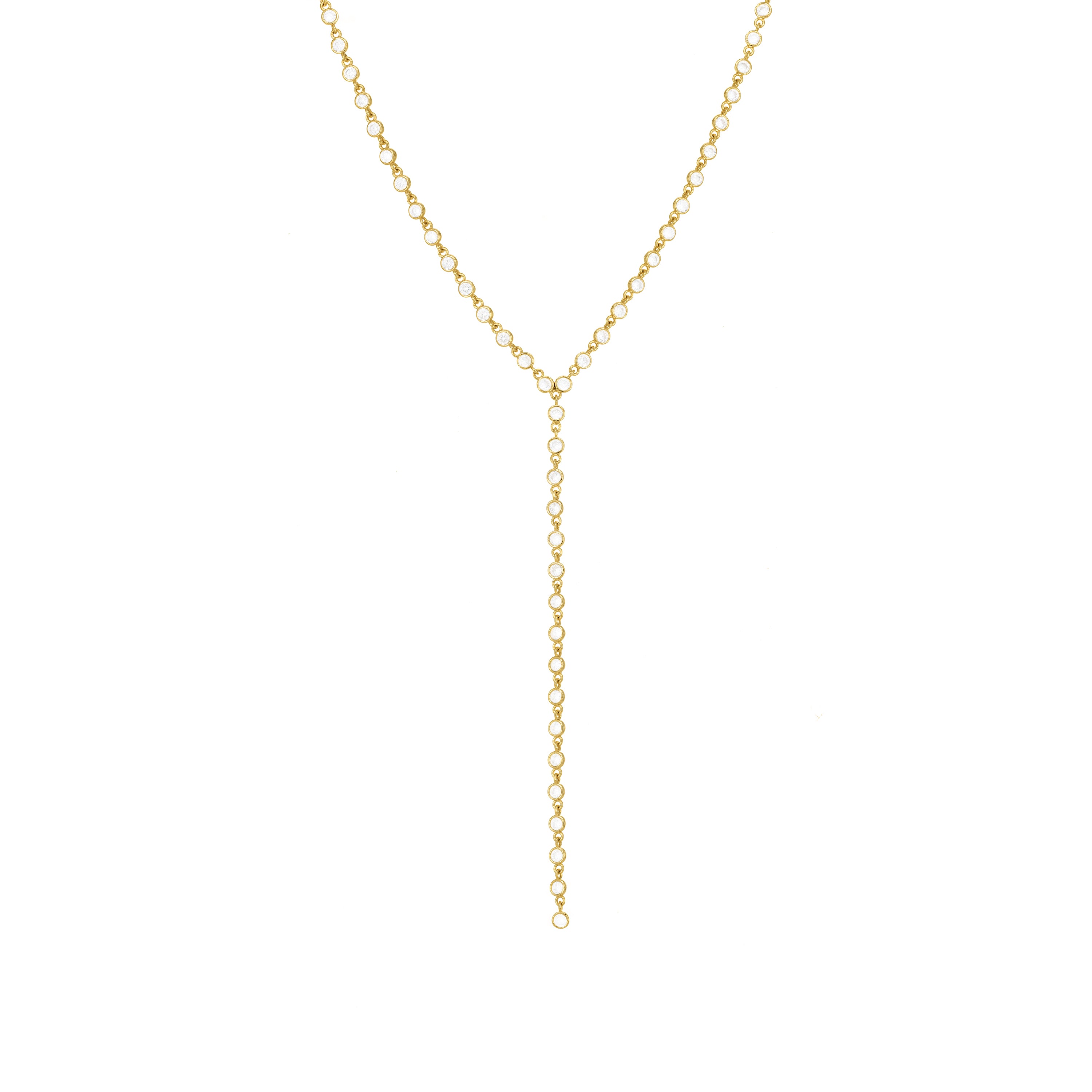 Round Bezel Lariat Choker