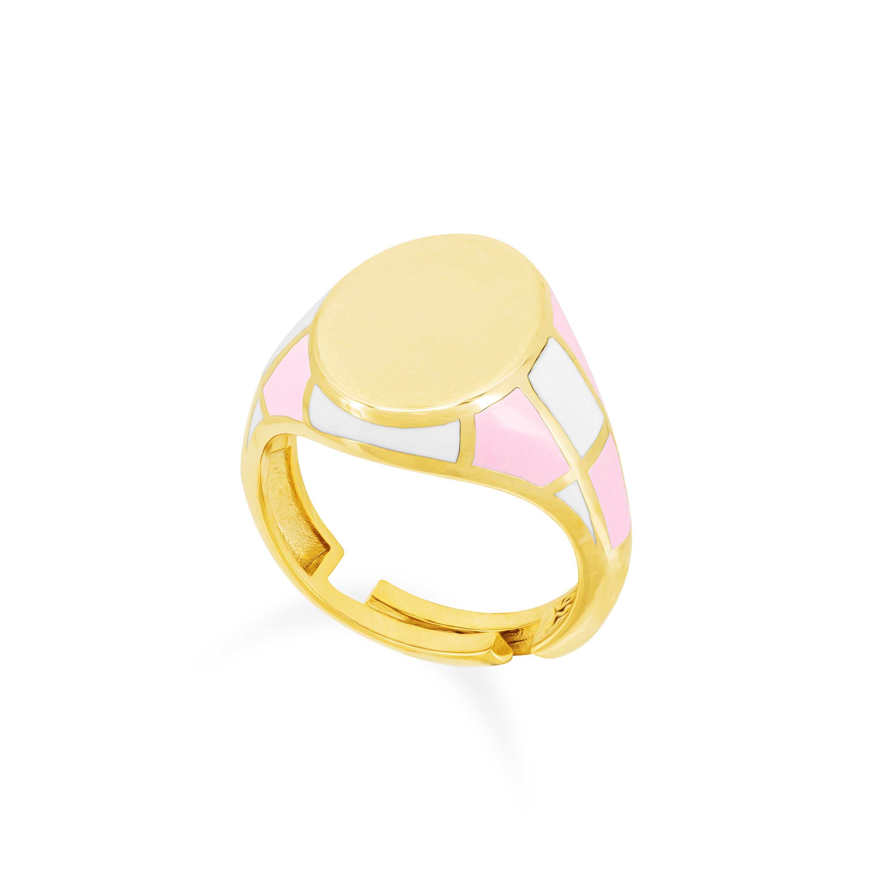 Round Enamel Signet Ring