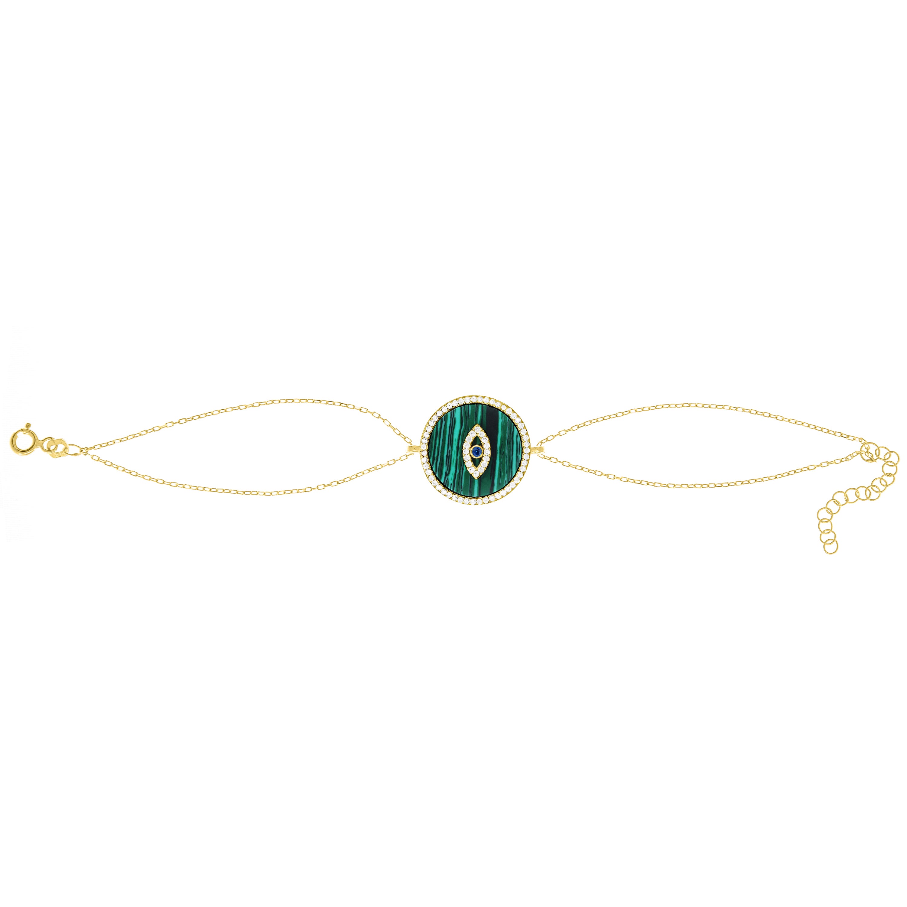 Round Malachite Chain Bracelet