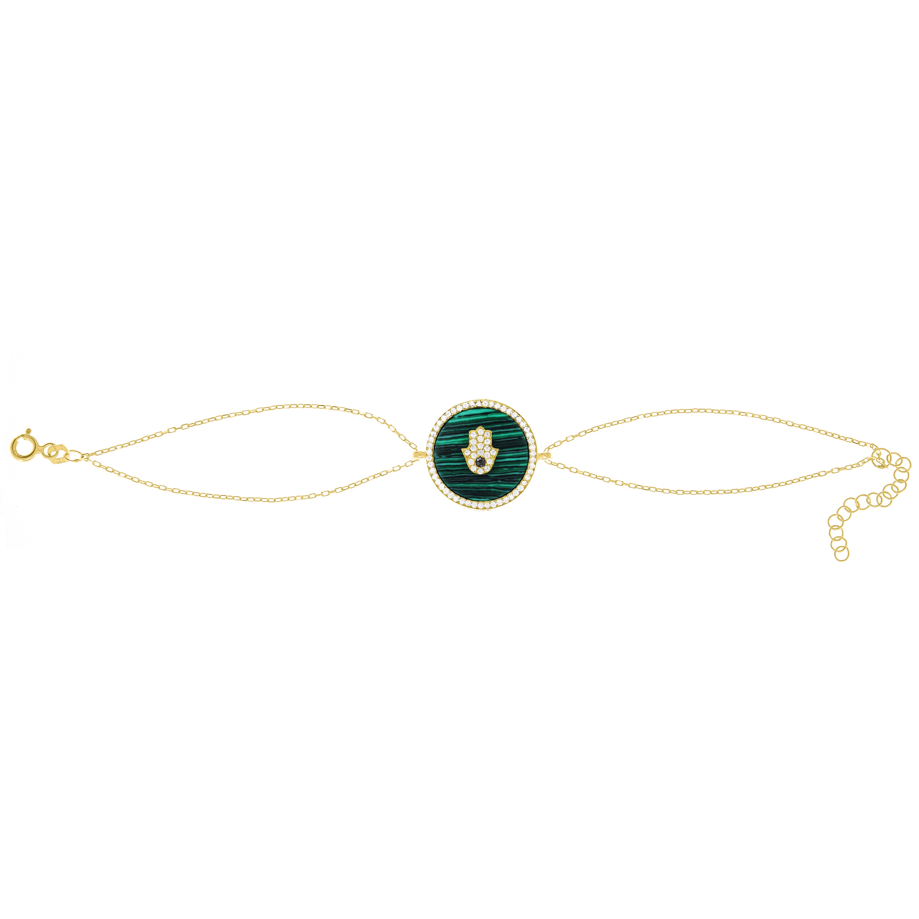 Round Malachite Chain Bracelet