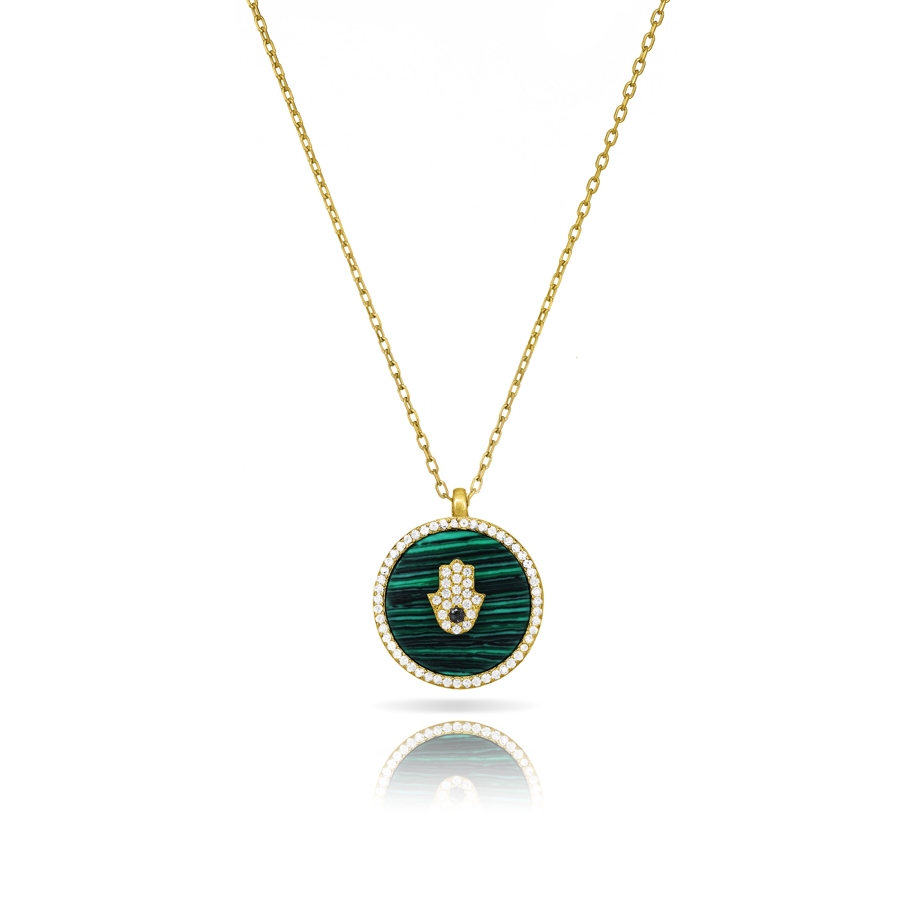 Round Malachite Chain Necklace