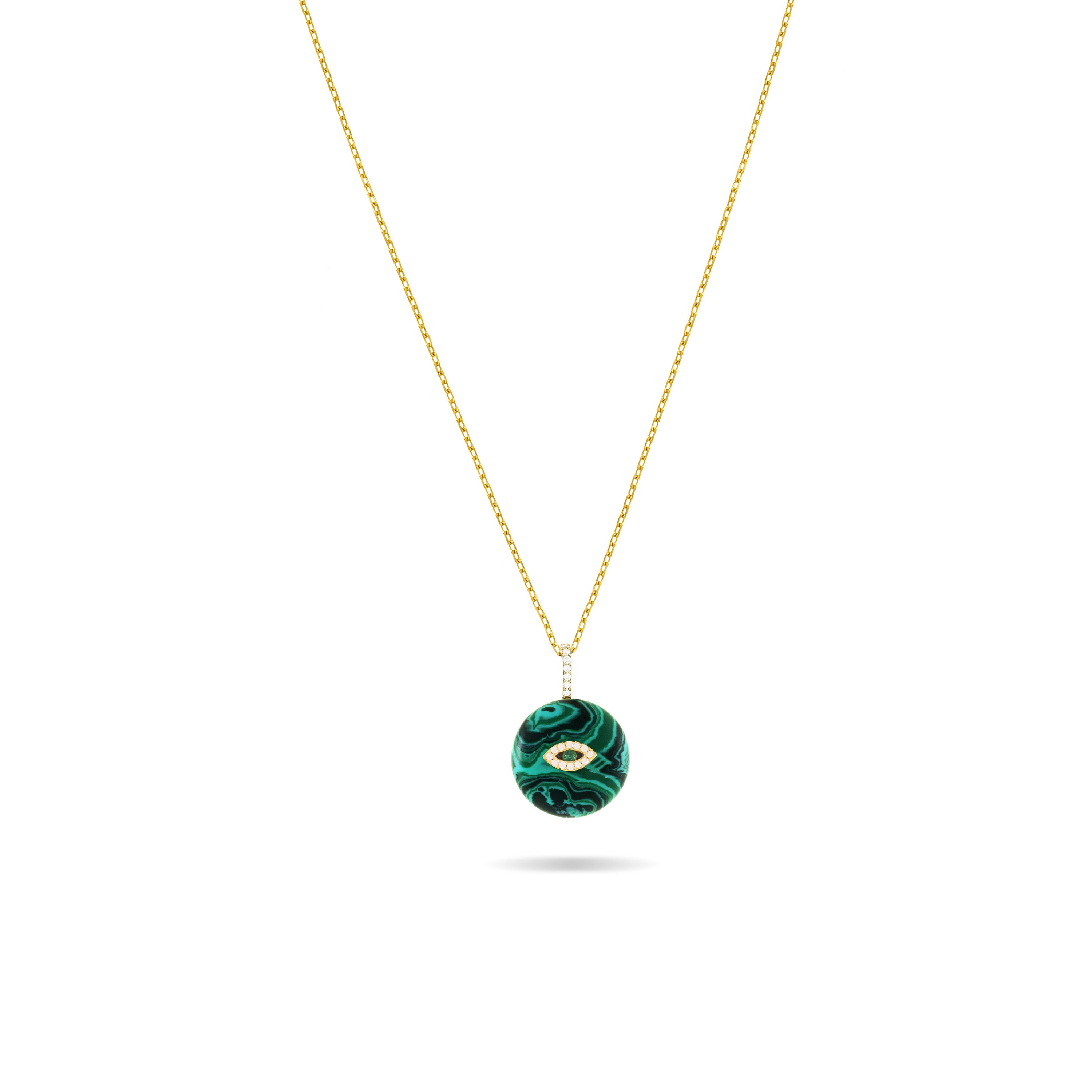 Round Malachite Pendant Necklace