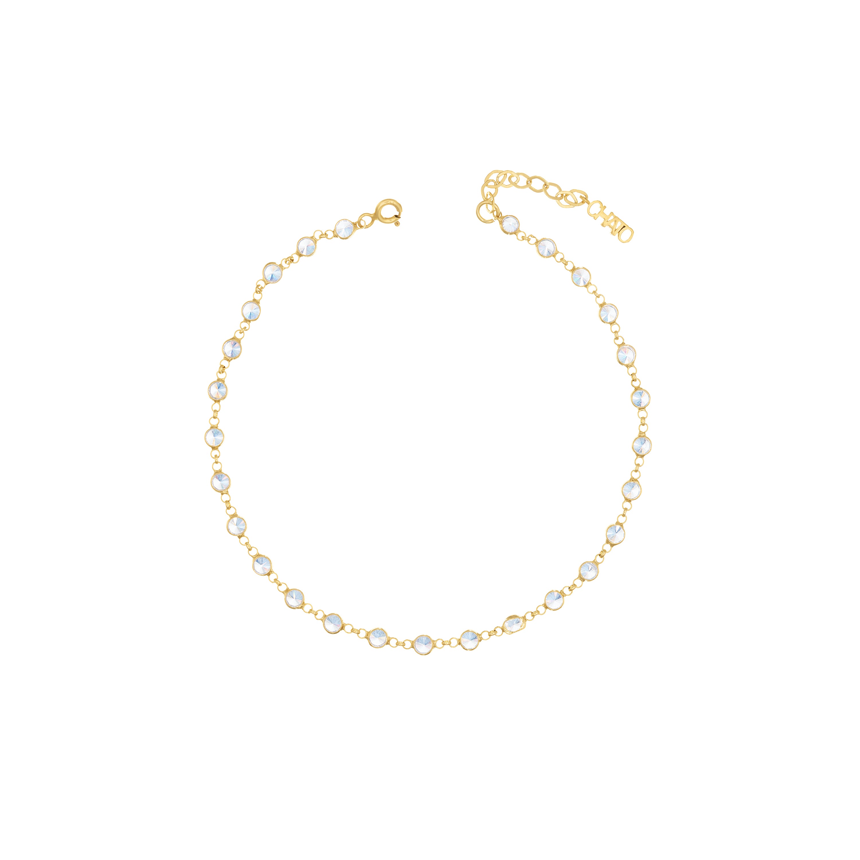 Round Cubic zirconia Eternity Anklet