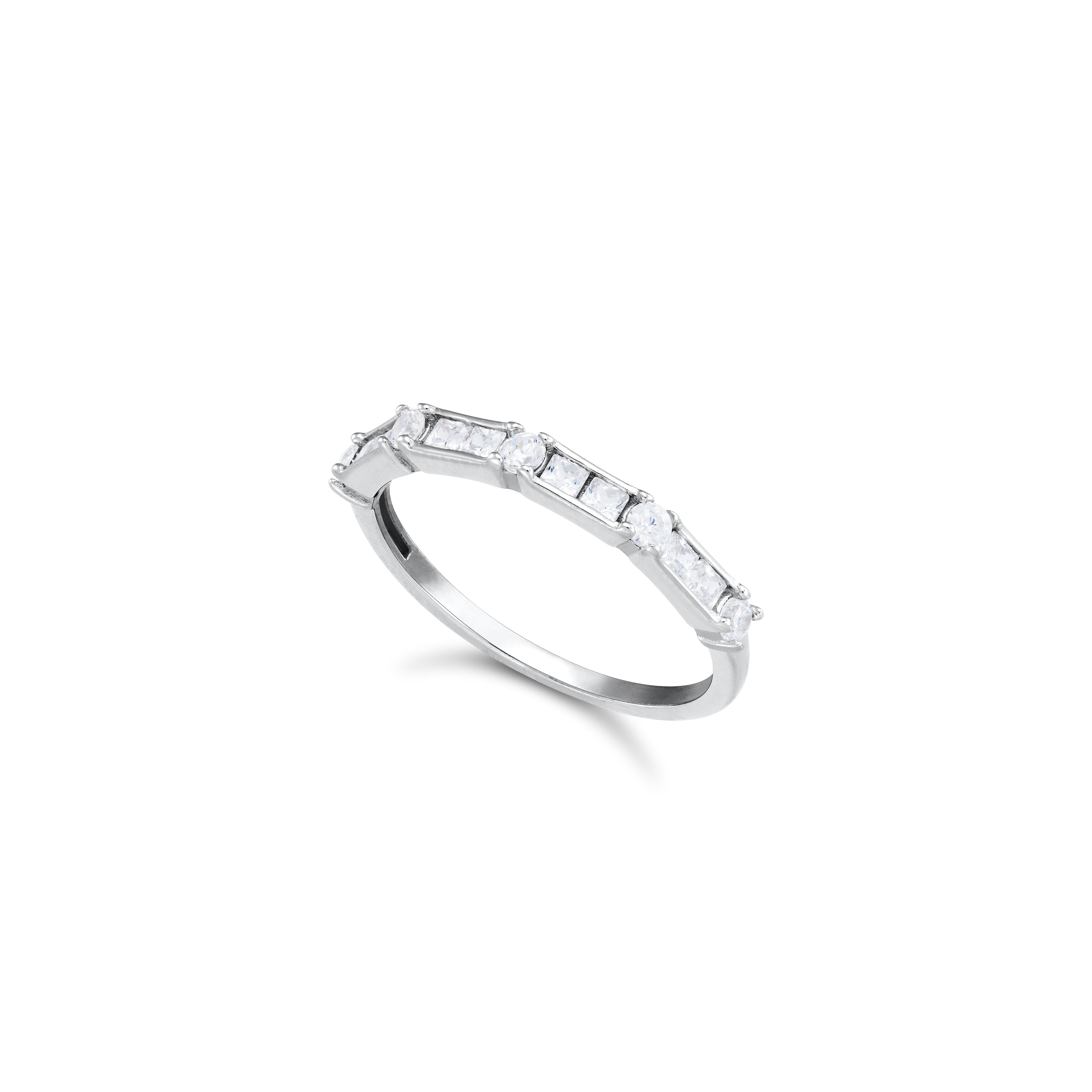 Round And Princess Cut CZ Eternity Ring