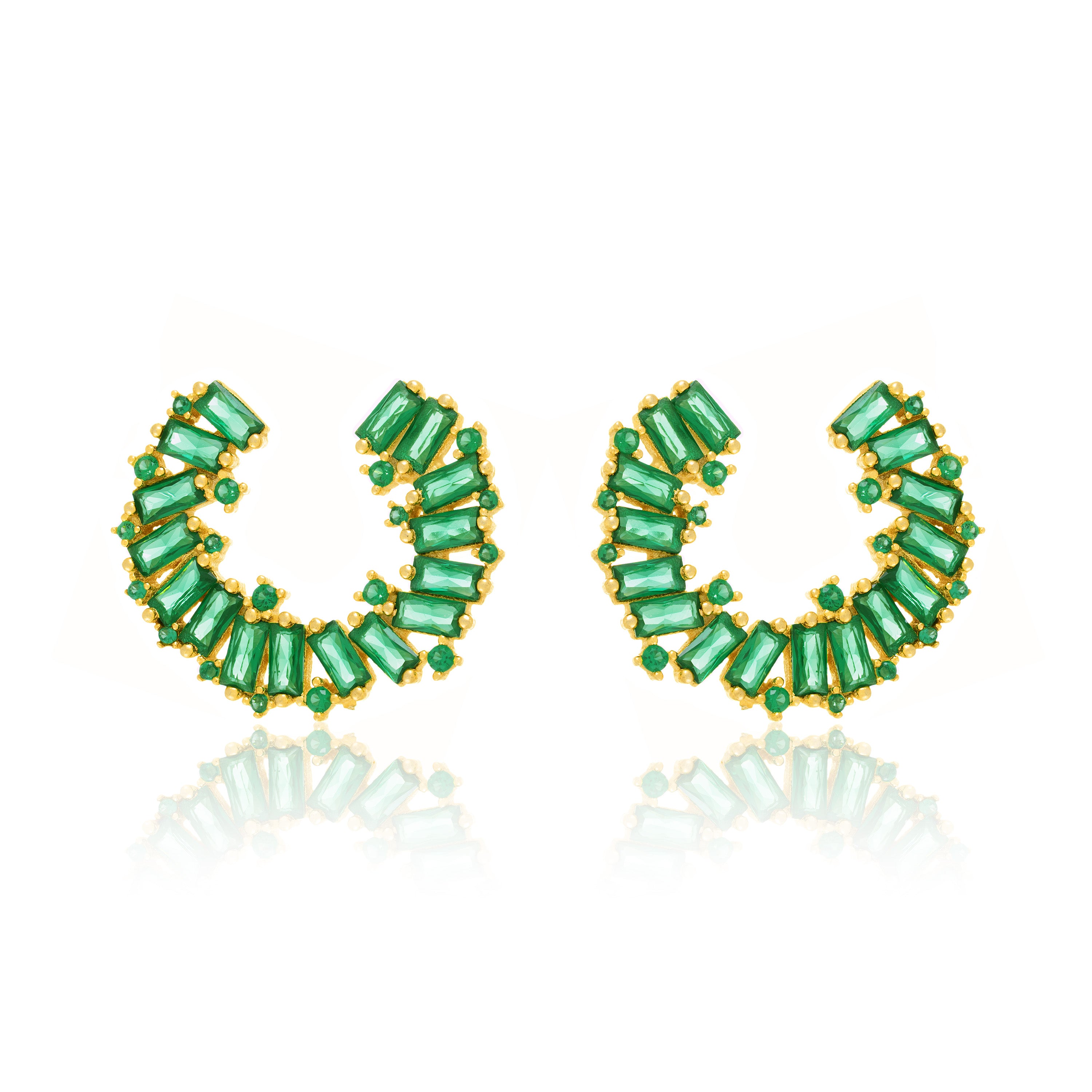 Small Baguette Spiral Earrings