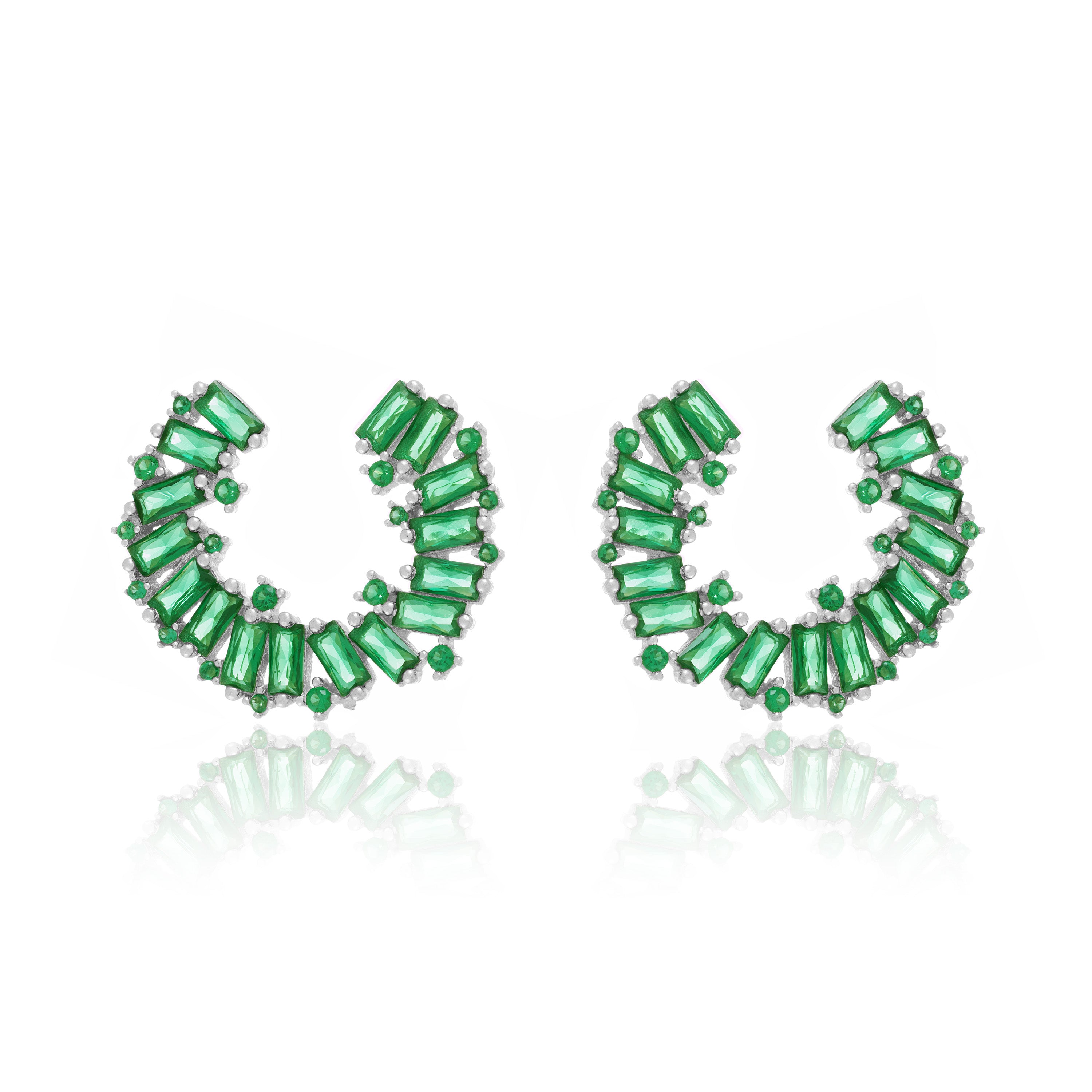 Small Baguette Spiral Earrings