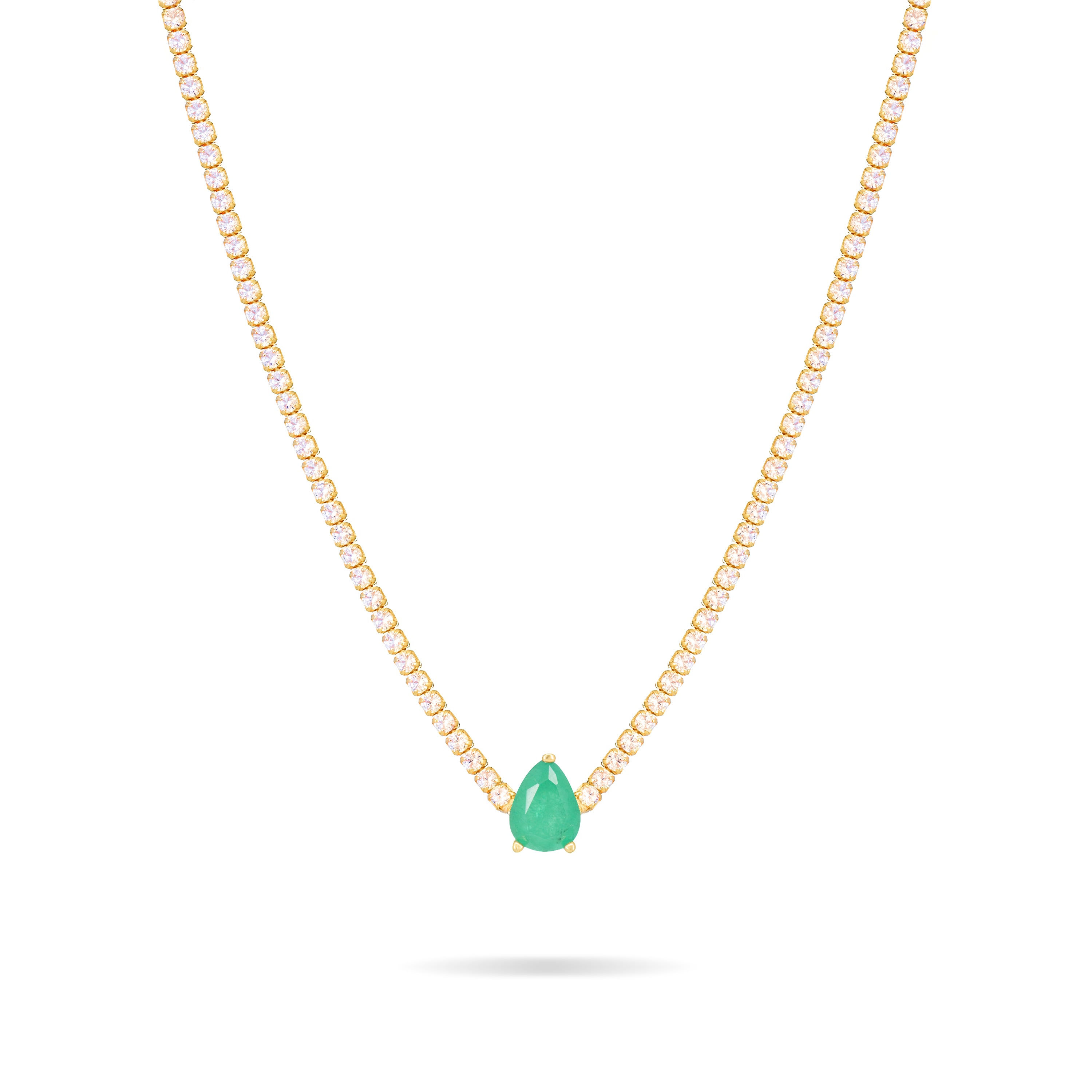 Teardrop Tennis Choker With Paraiba Stone