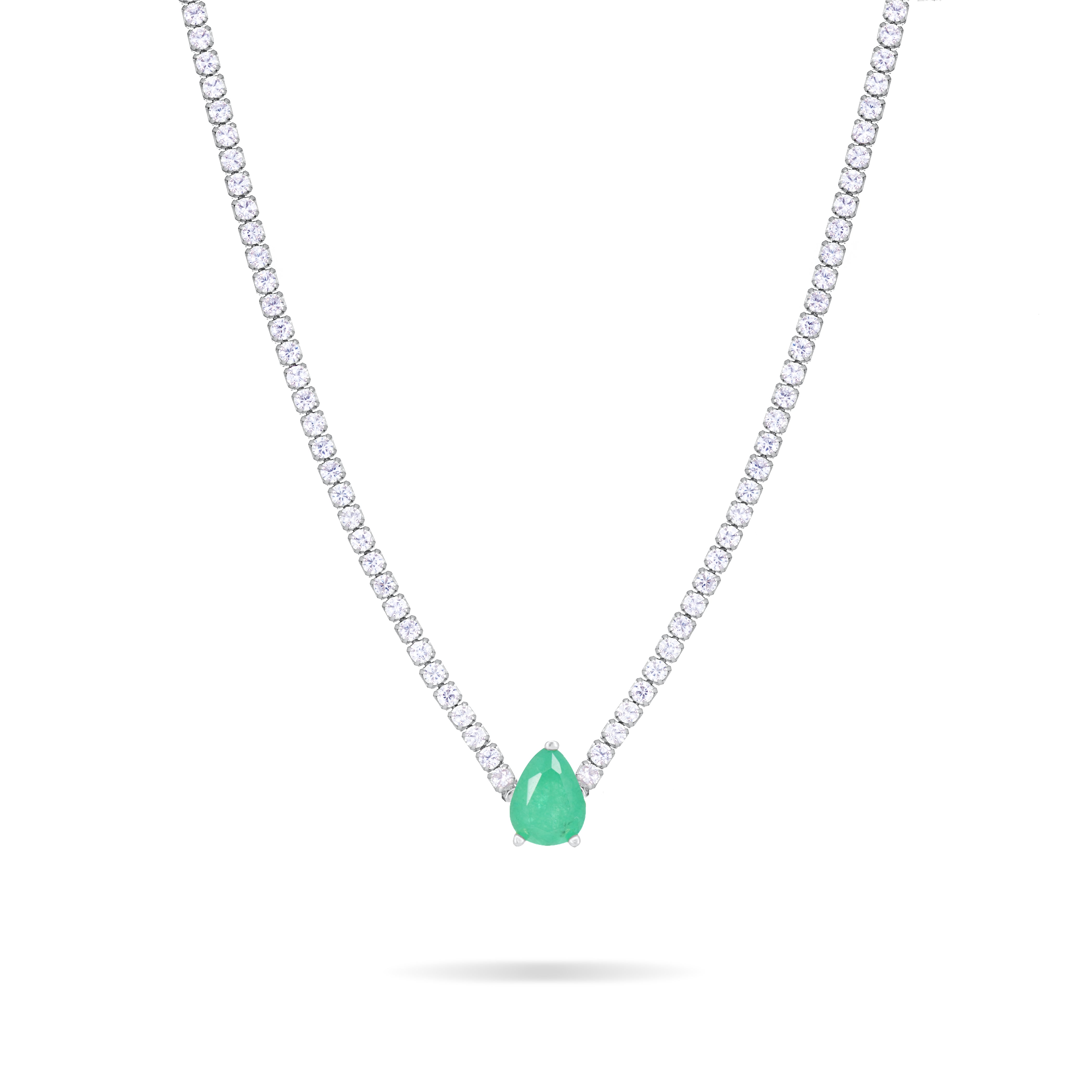 Teardrop Tennis Choker With Paraiba Stone