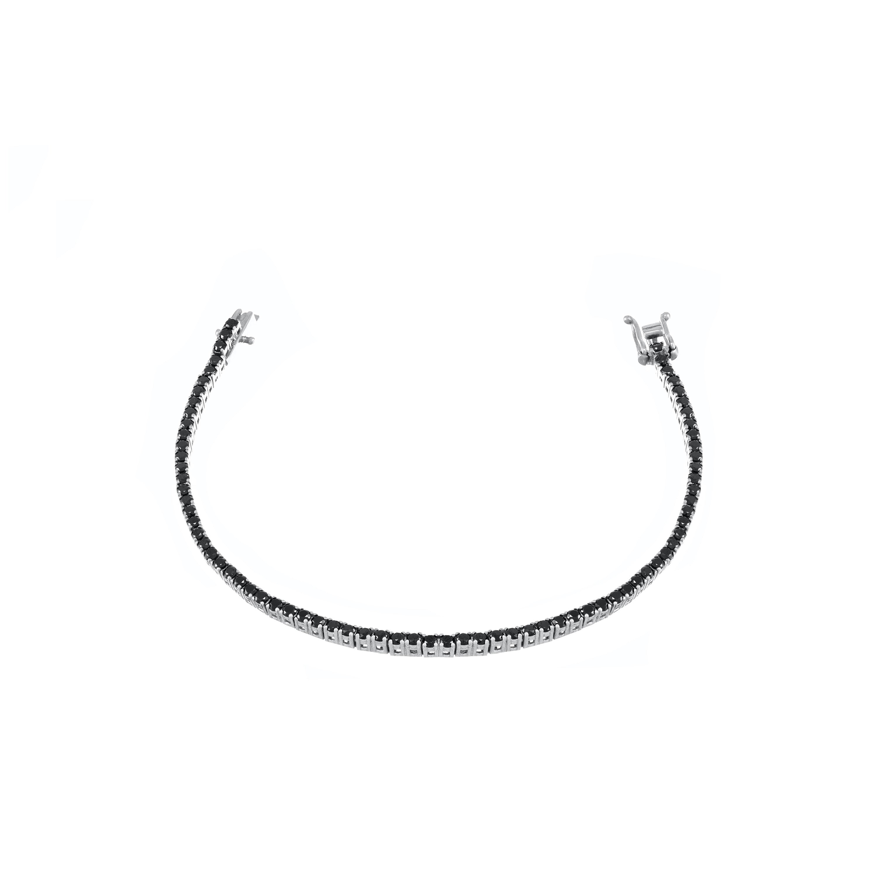 Tennis Bracelet With Box Clasp - Black