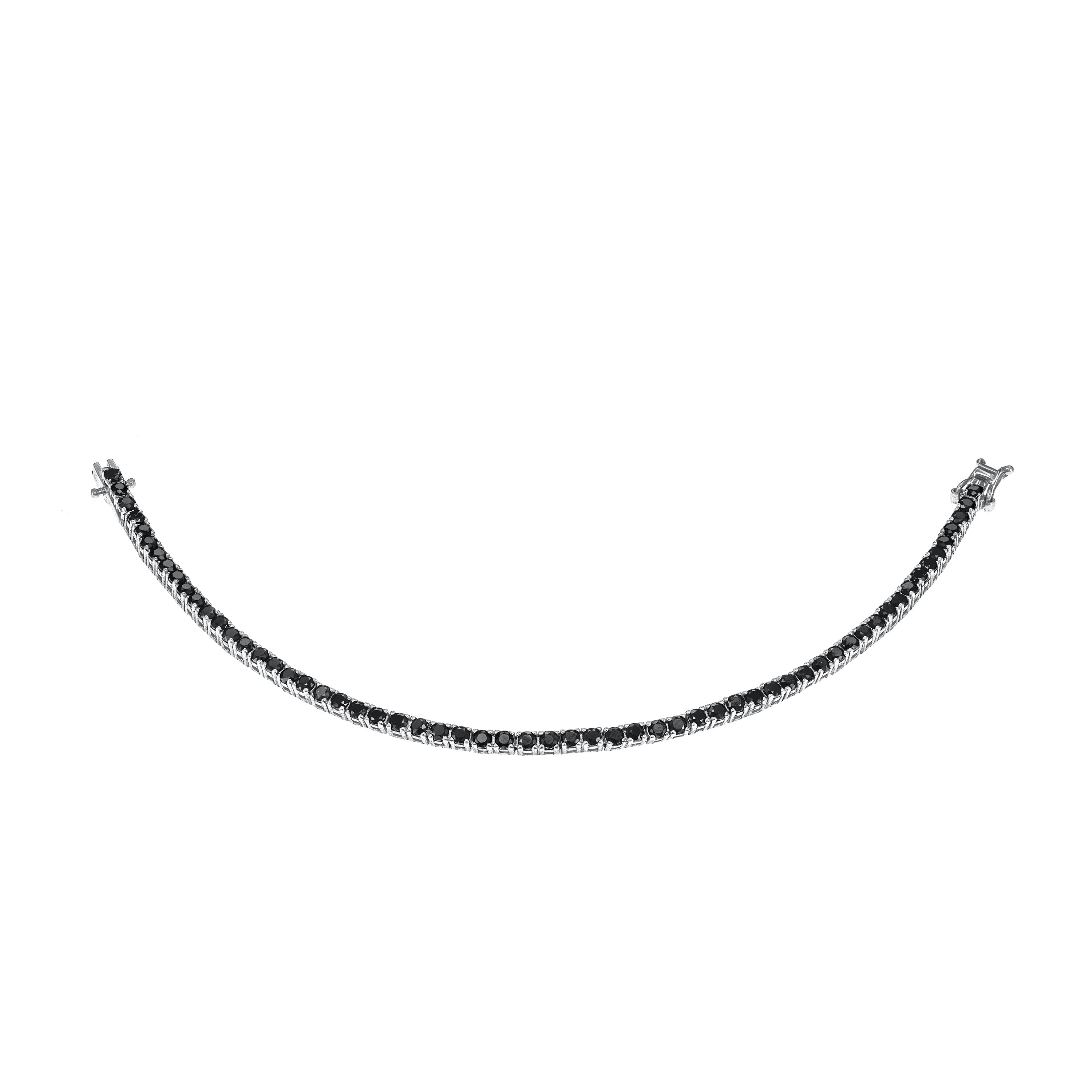 Tennis Bracelet With Box Clasp - Black