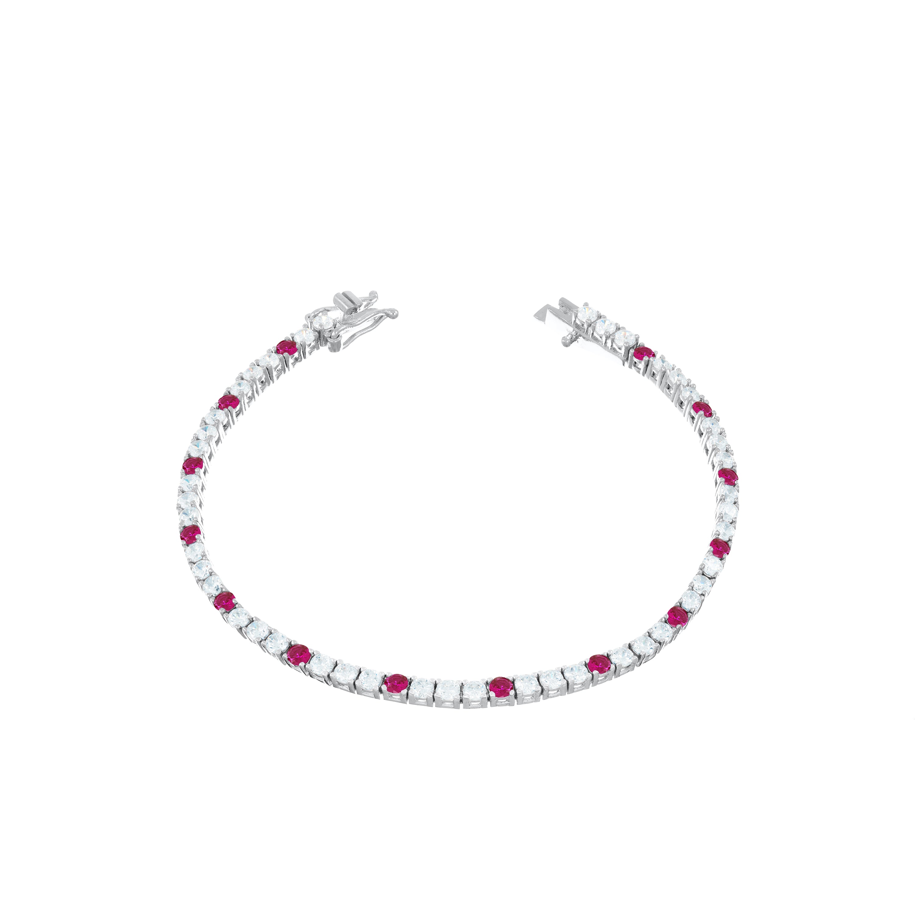 Tennis Bracelet With Box Clasp - Dots