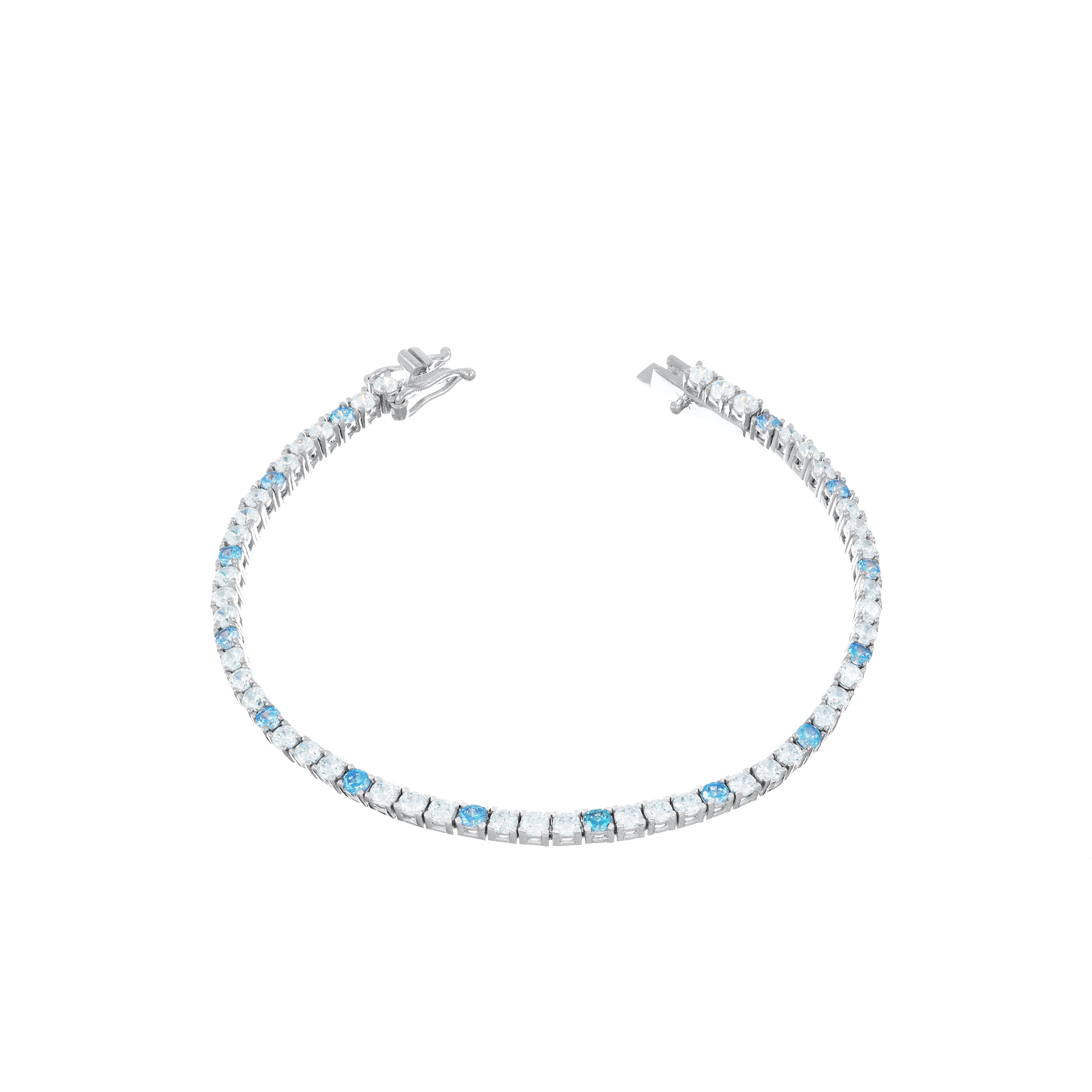 Tennis Bracelet With Box Clasp - Dots