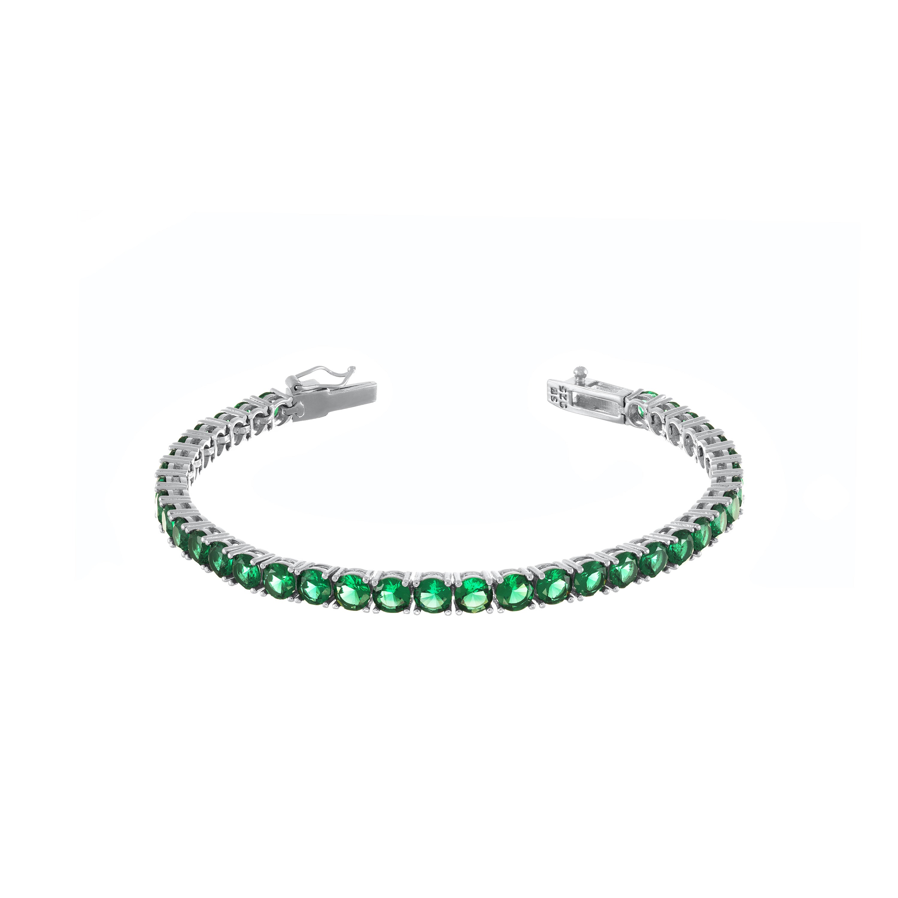 Tennis Bracelet With Box Clasp - Colored