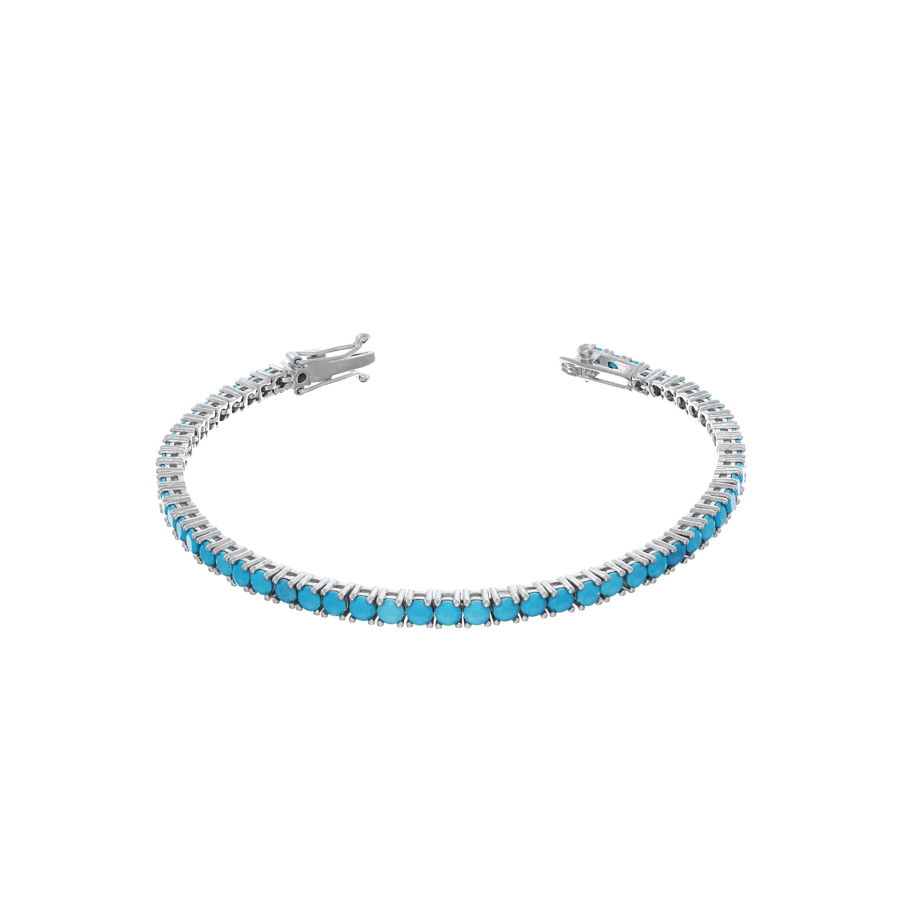 Tennis Bracelet With Box Clasp - Colored