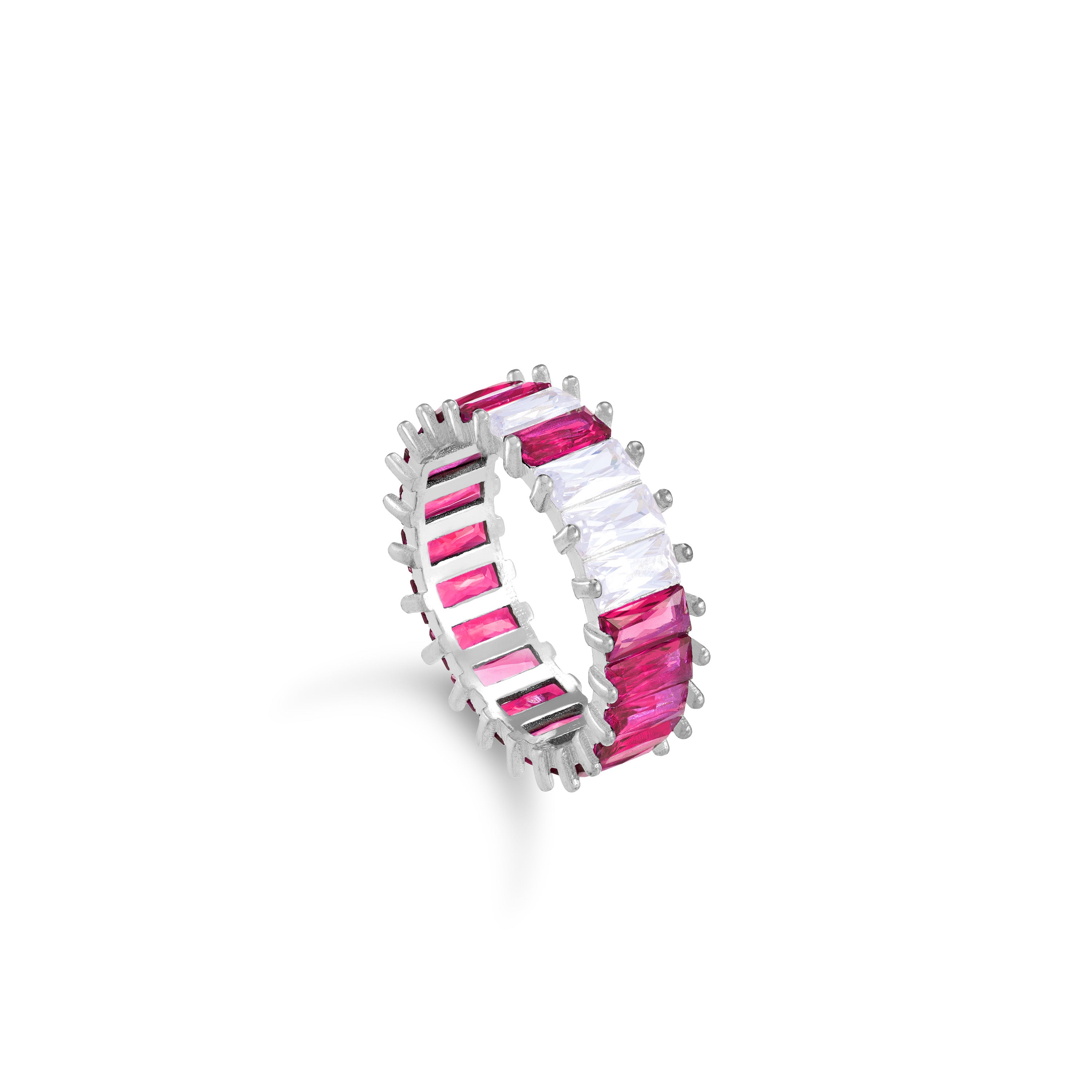 Thin Cut Eternity Multicolor Baguette Ring