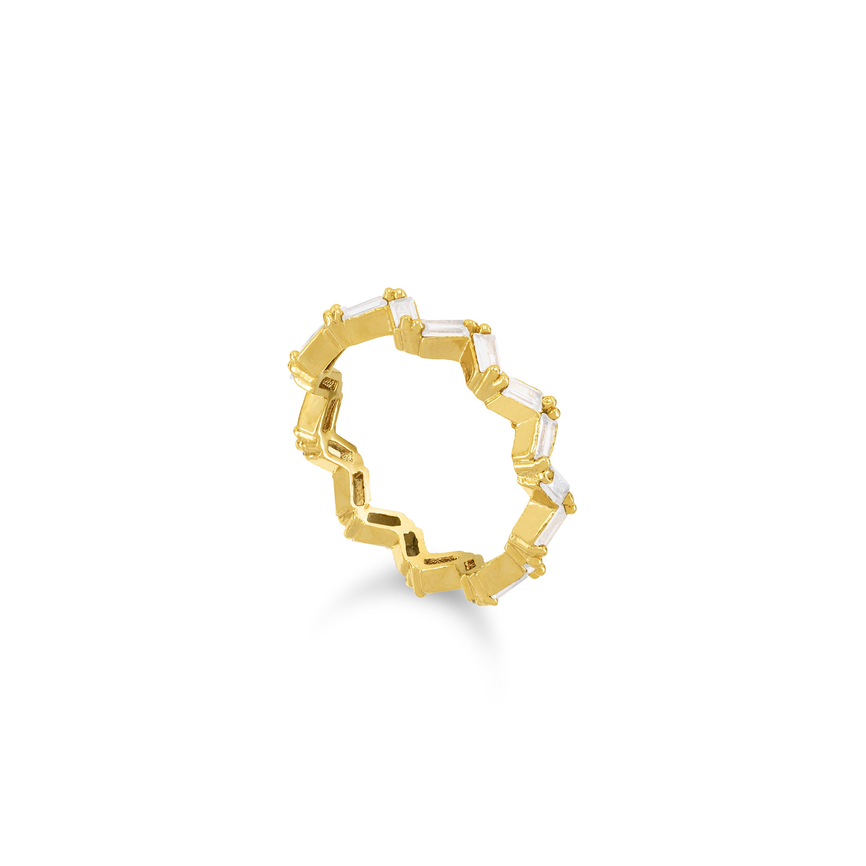 Thin Zig Zag Baguette Ring