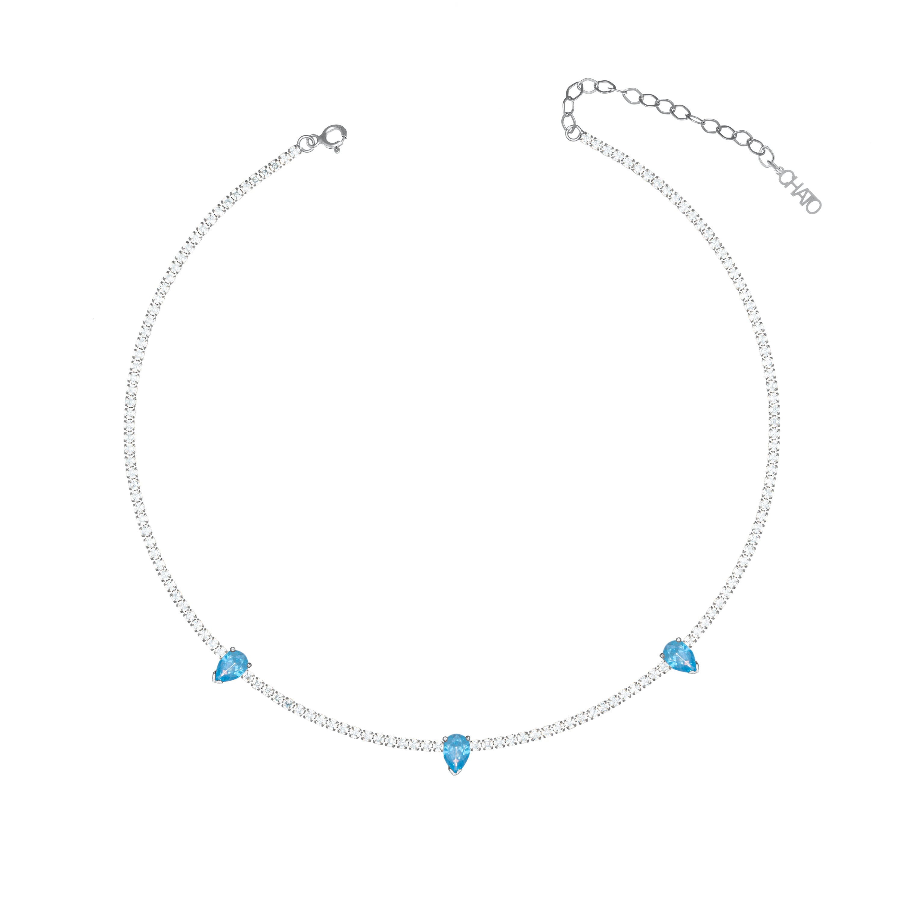 Three Teardrops Tennis Choker