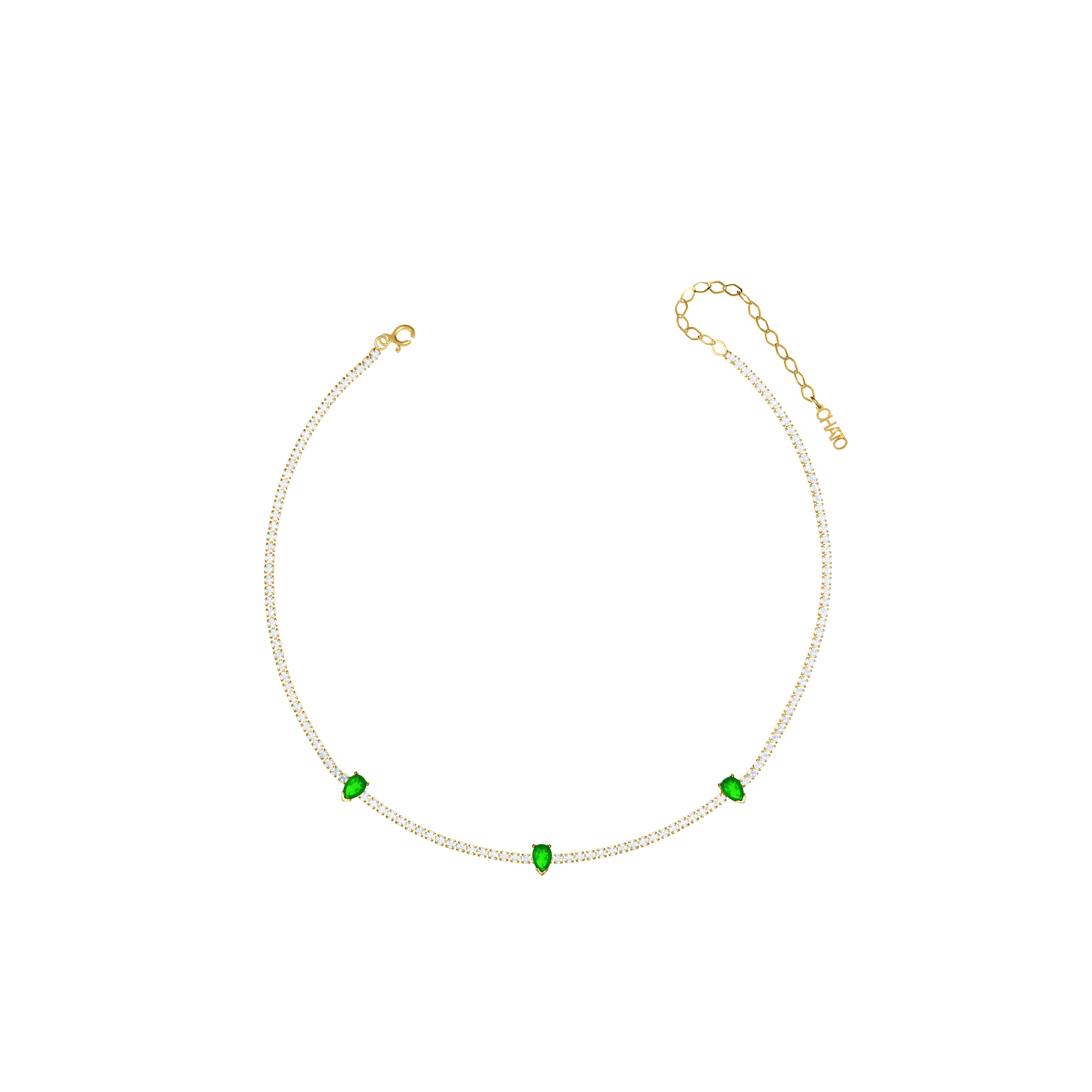 Three Teardrops Tennis Choker