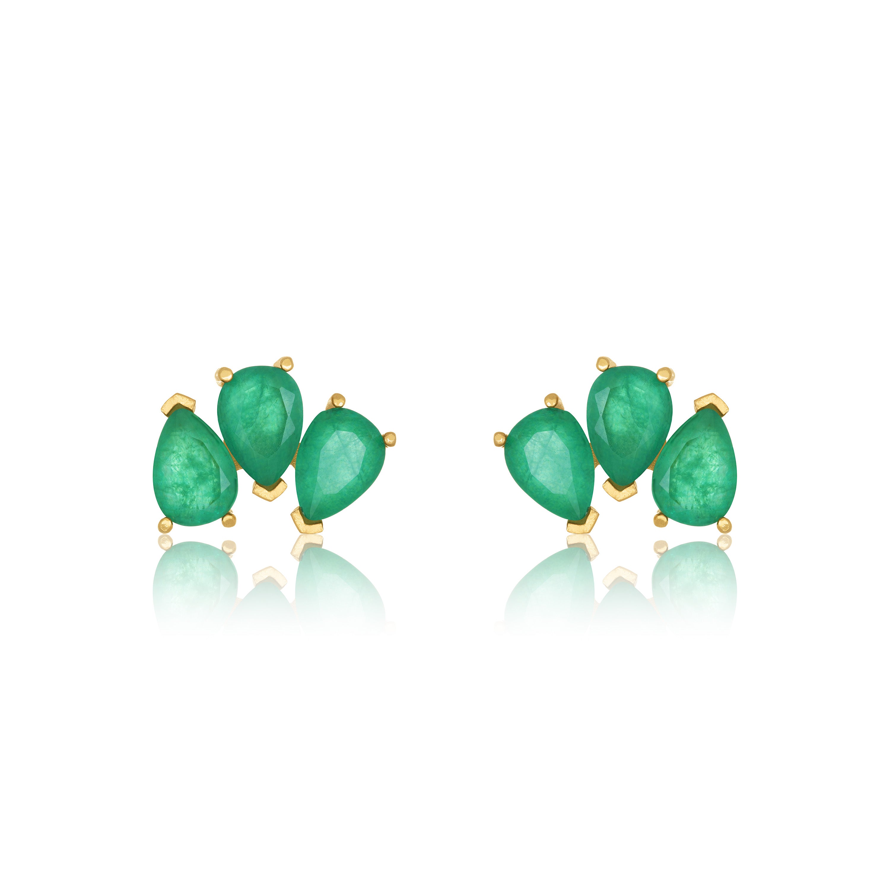 Triple Teardrop Stud Earrings