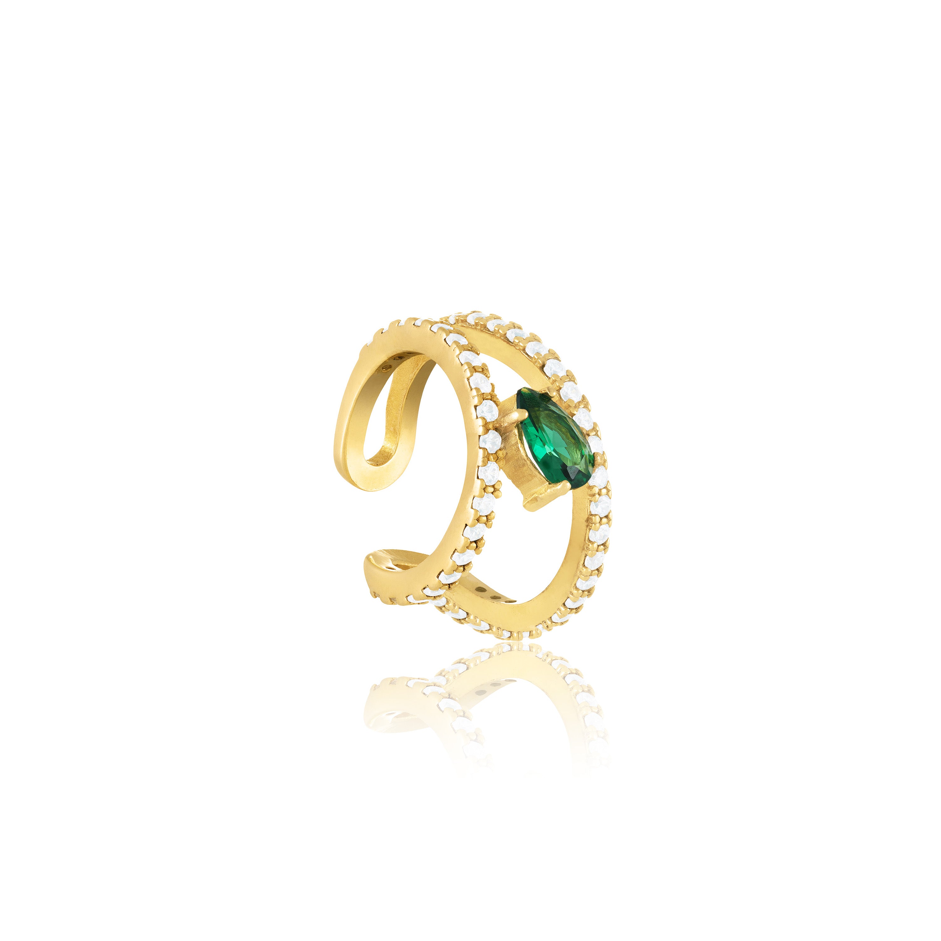 Two Line With Teardrop Ear Cuff