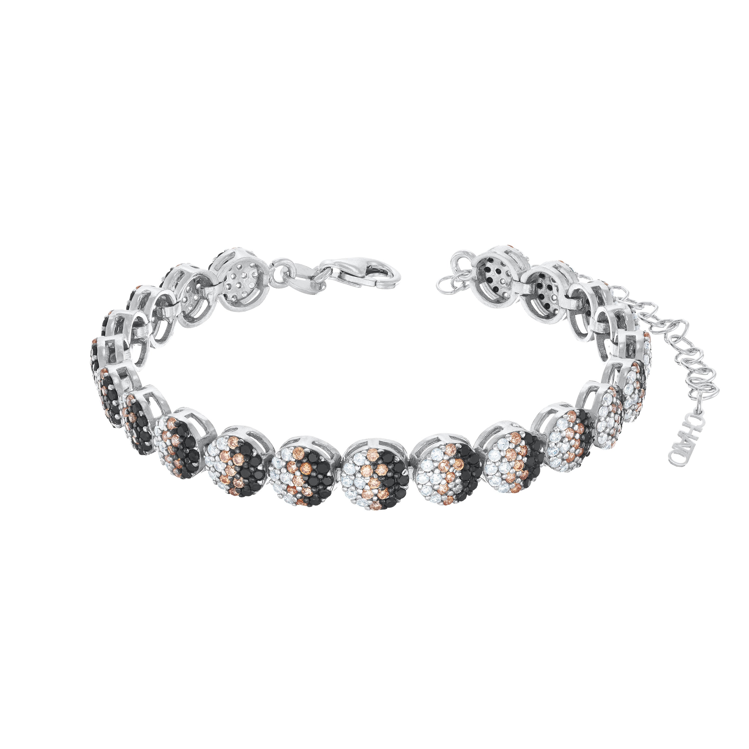 Zebra Round Cubic Zirconia Eternity Bracelet