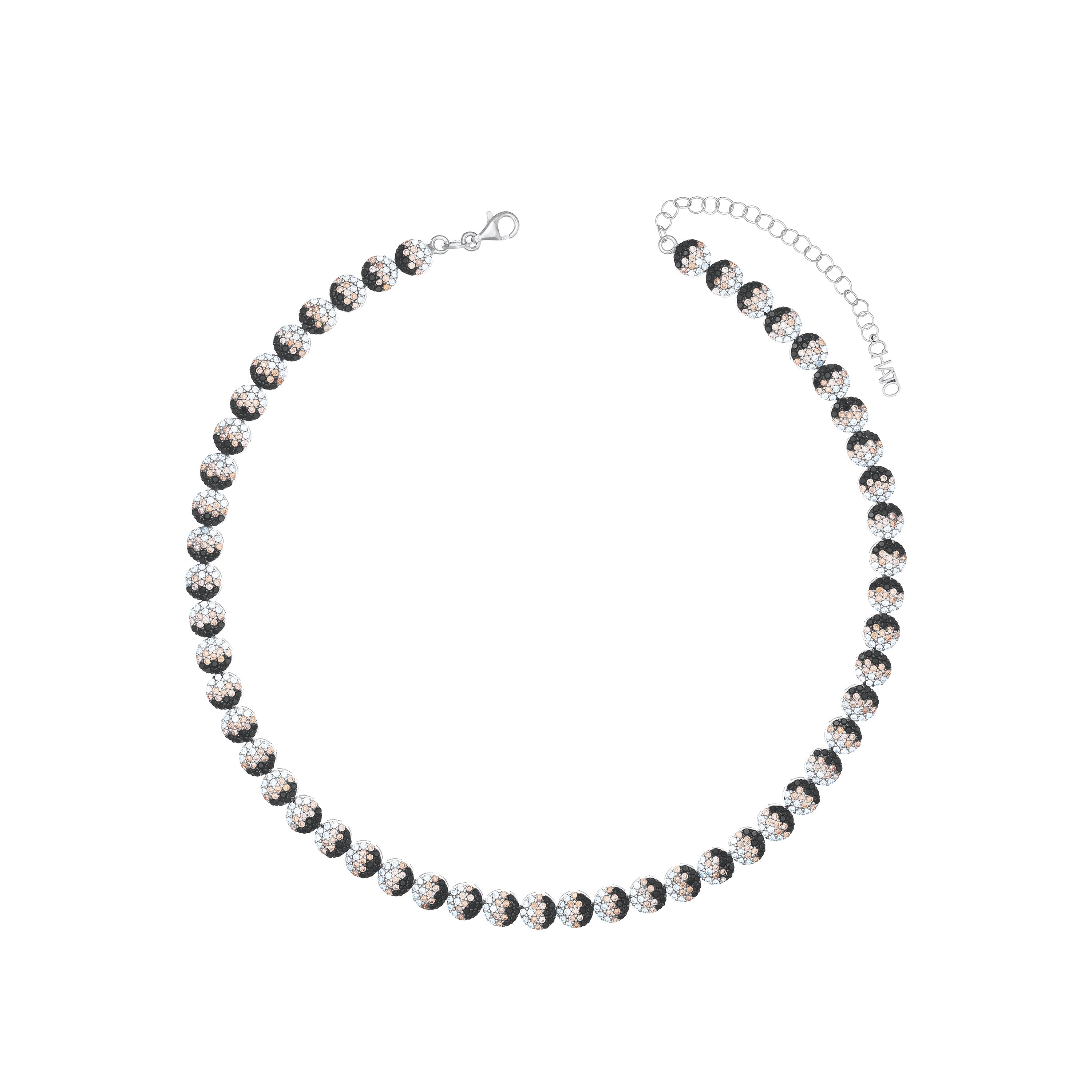 Zebra Round Cubic Zirconia Eternity Choker