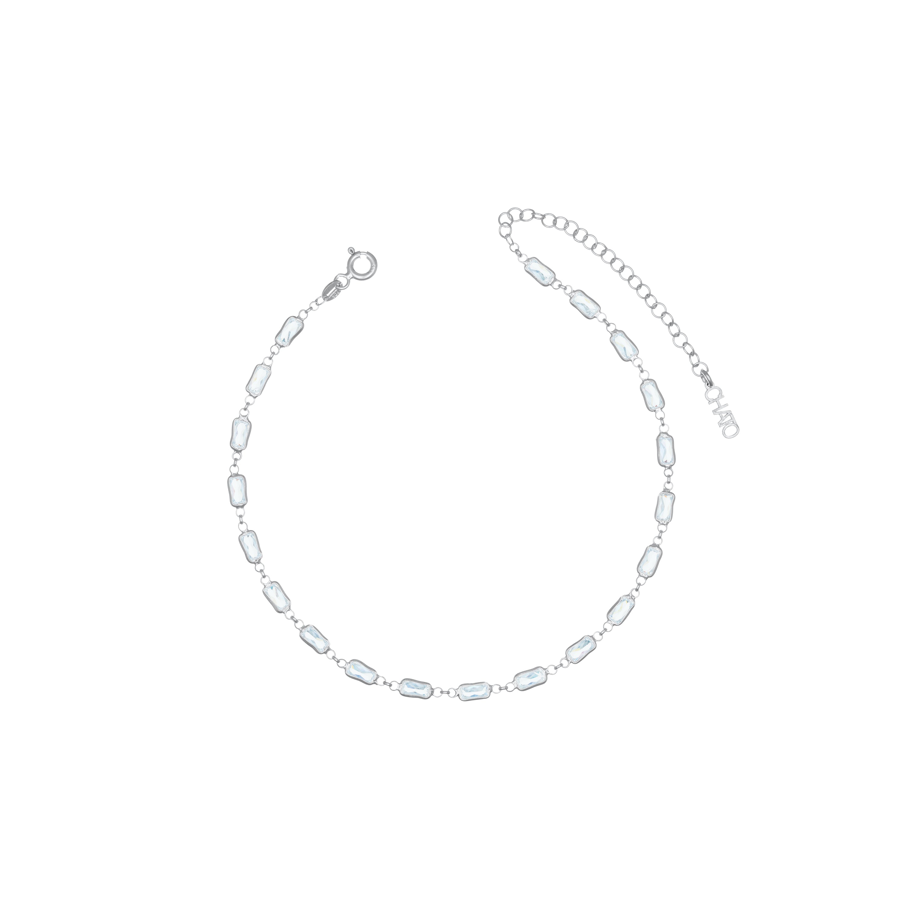 Baguette Bezel Link Anklet