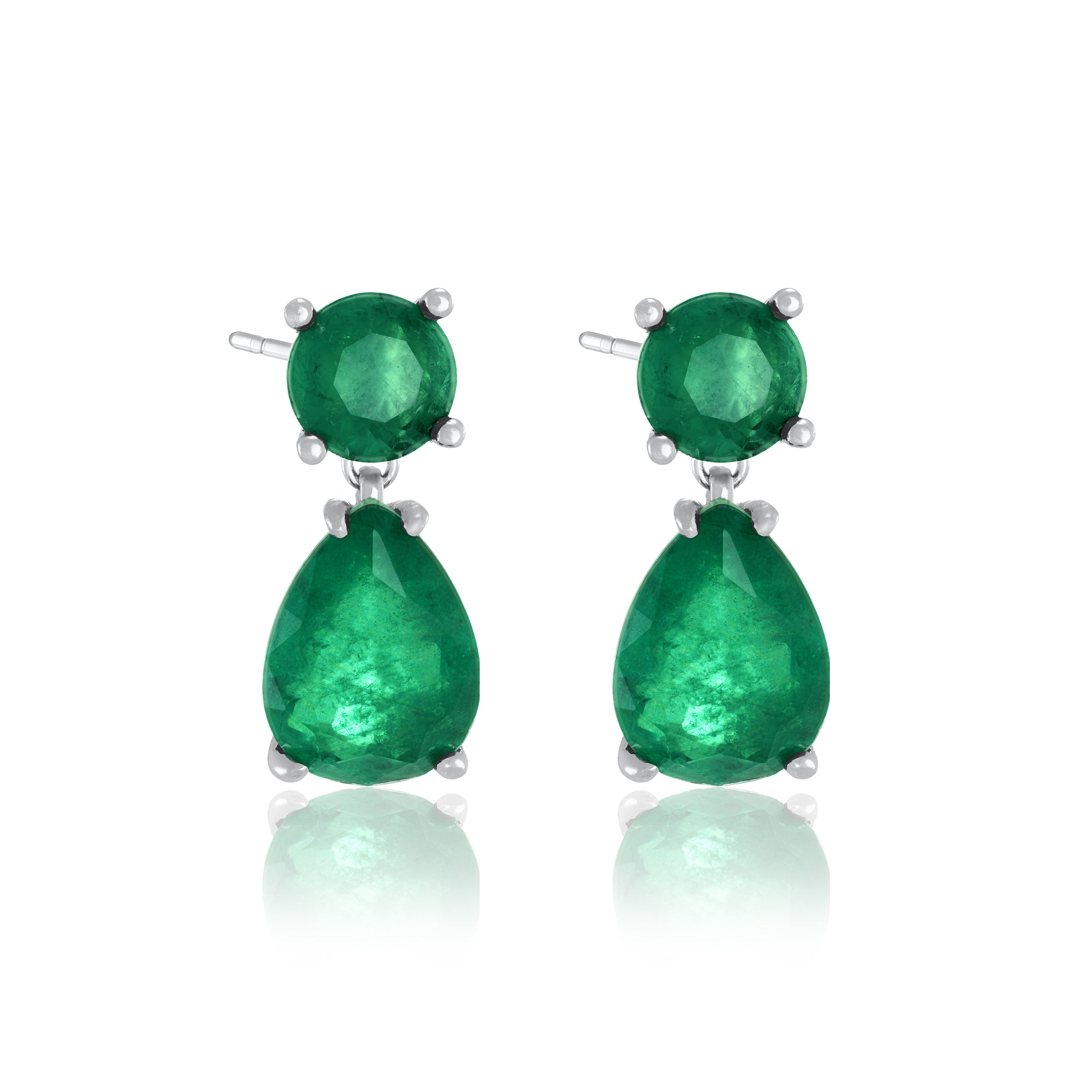 Chunky Emerald Teardrop Earrings