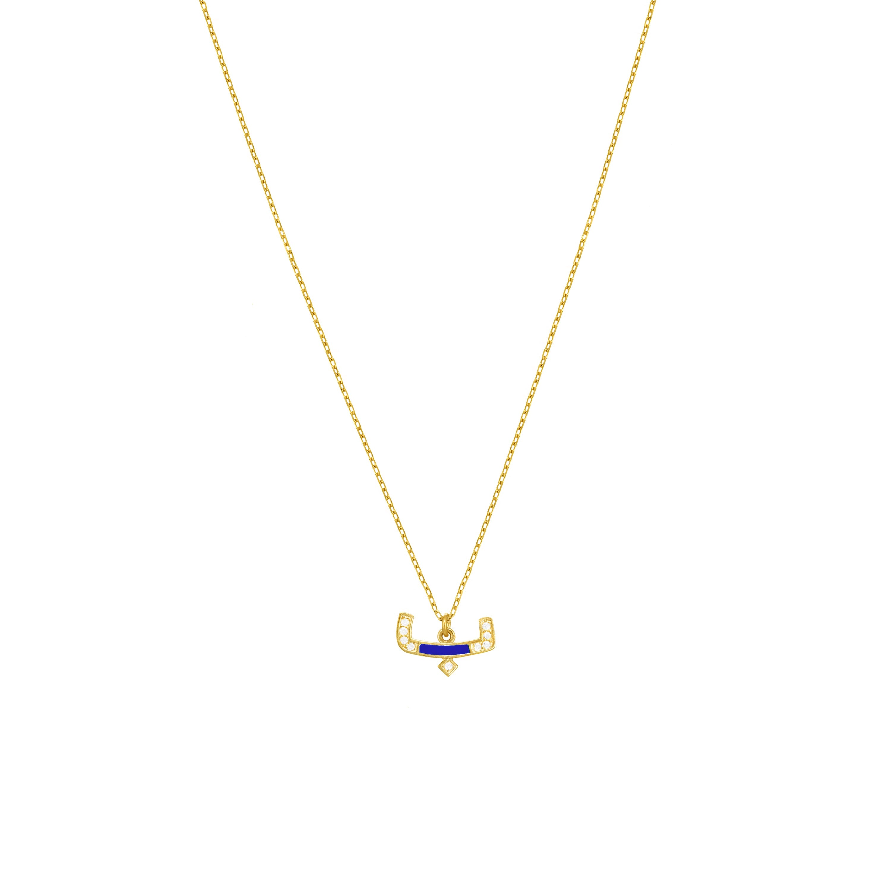 Arabic Cubic Zirconia Enamel Letter Necklace