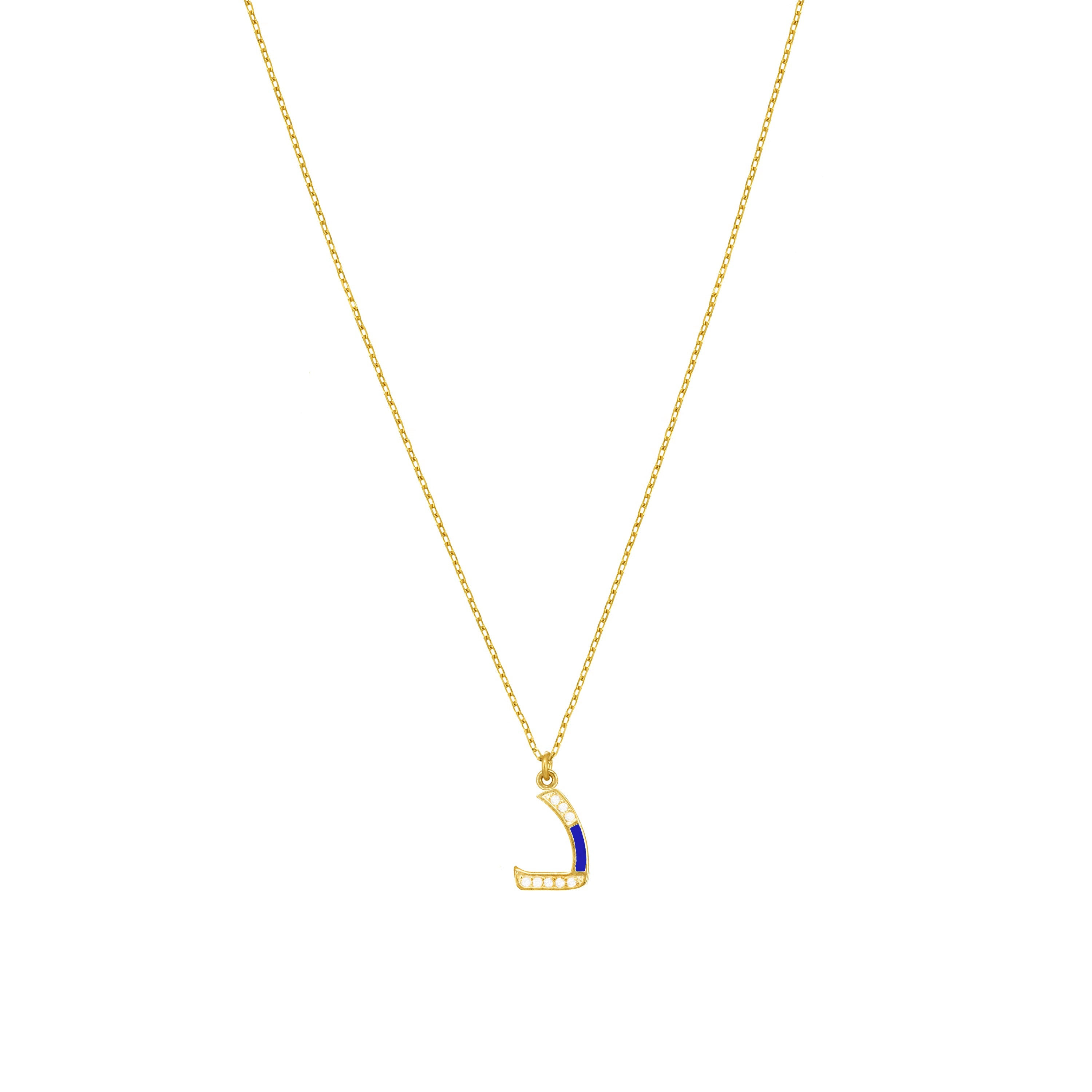 Arabic Cubic Zirconia Enamel Letter Necklace