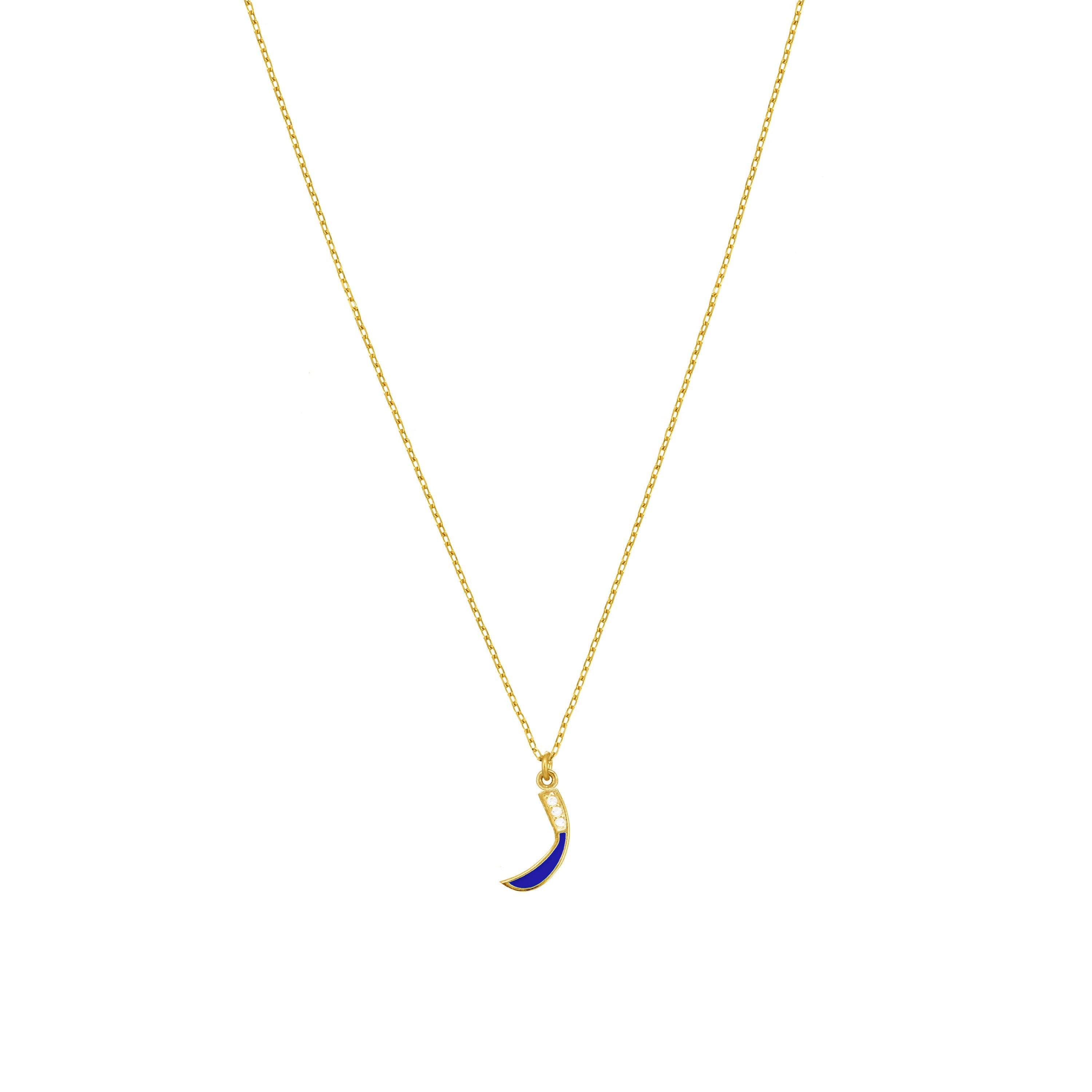 Arabic Cubic Zirconia Enamel Letter Necklace