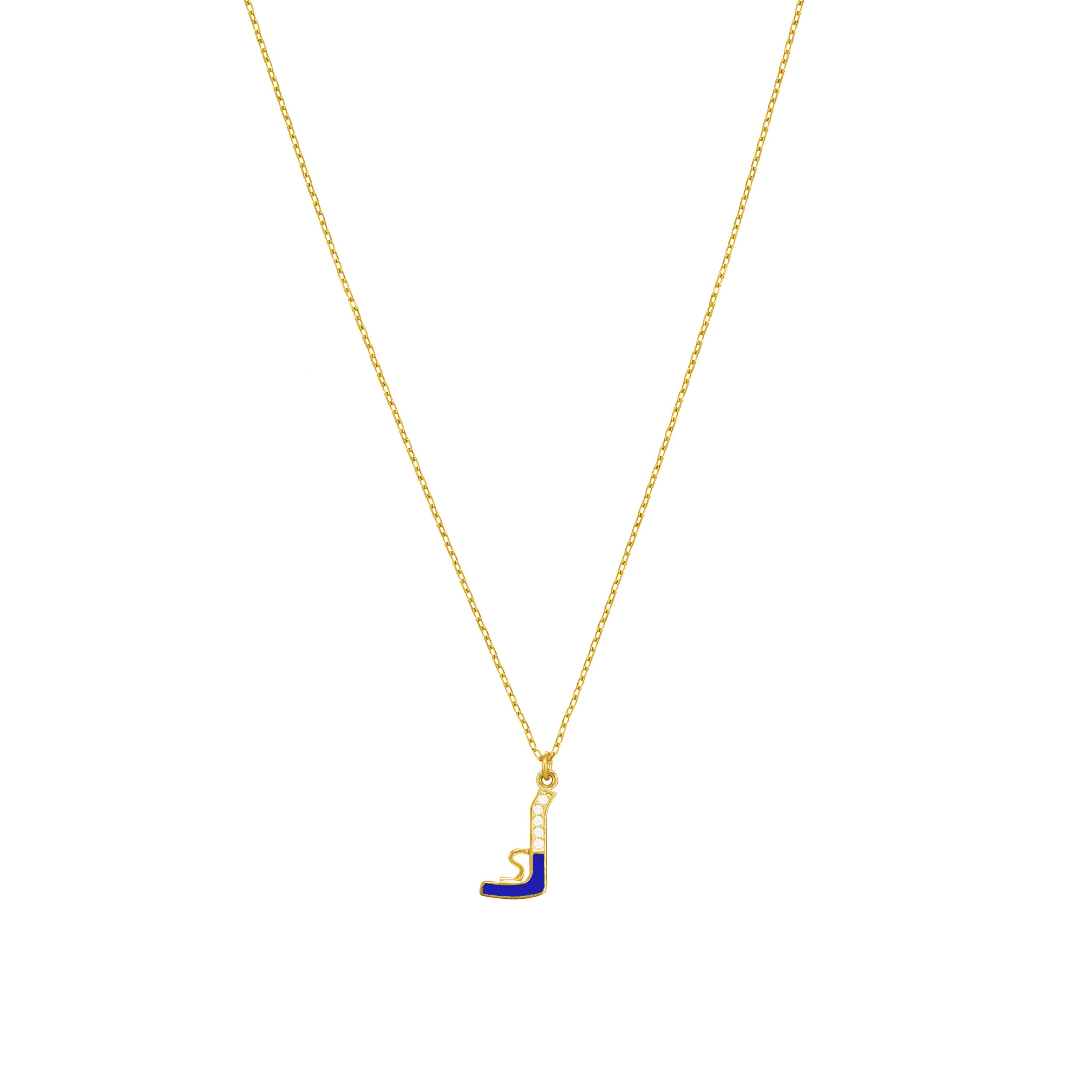 Arabic Cubic Zirconia Enamel Letter Necklace