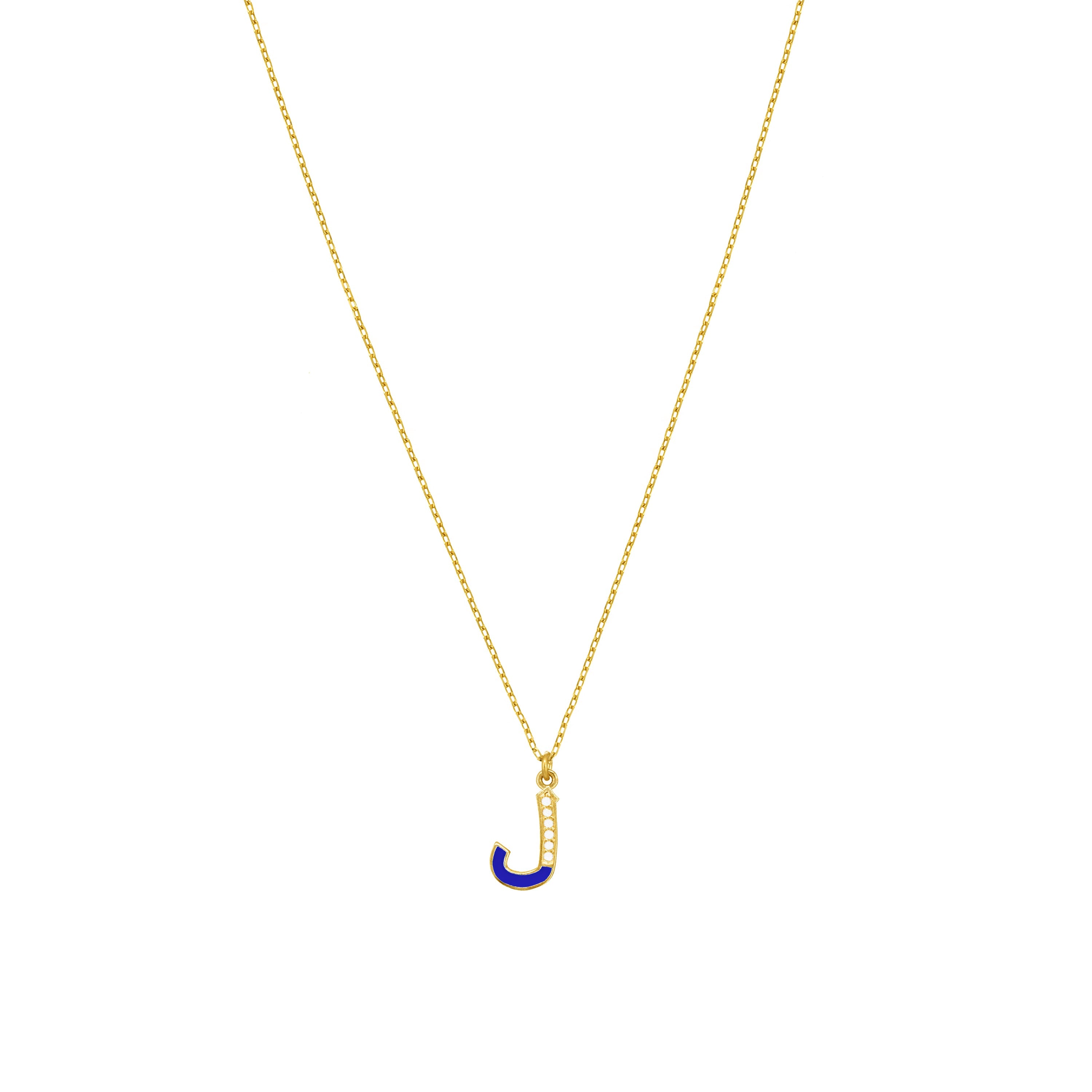 Arabic Cubic Zirconia Enamel Letter Necklace