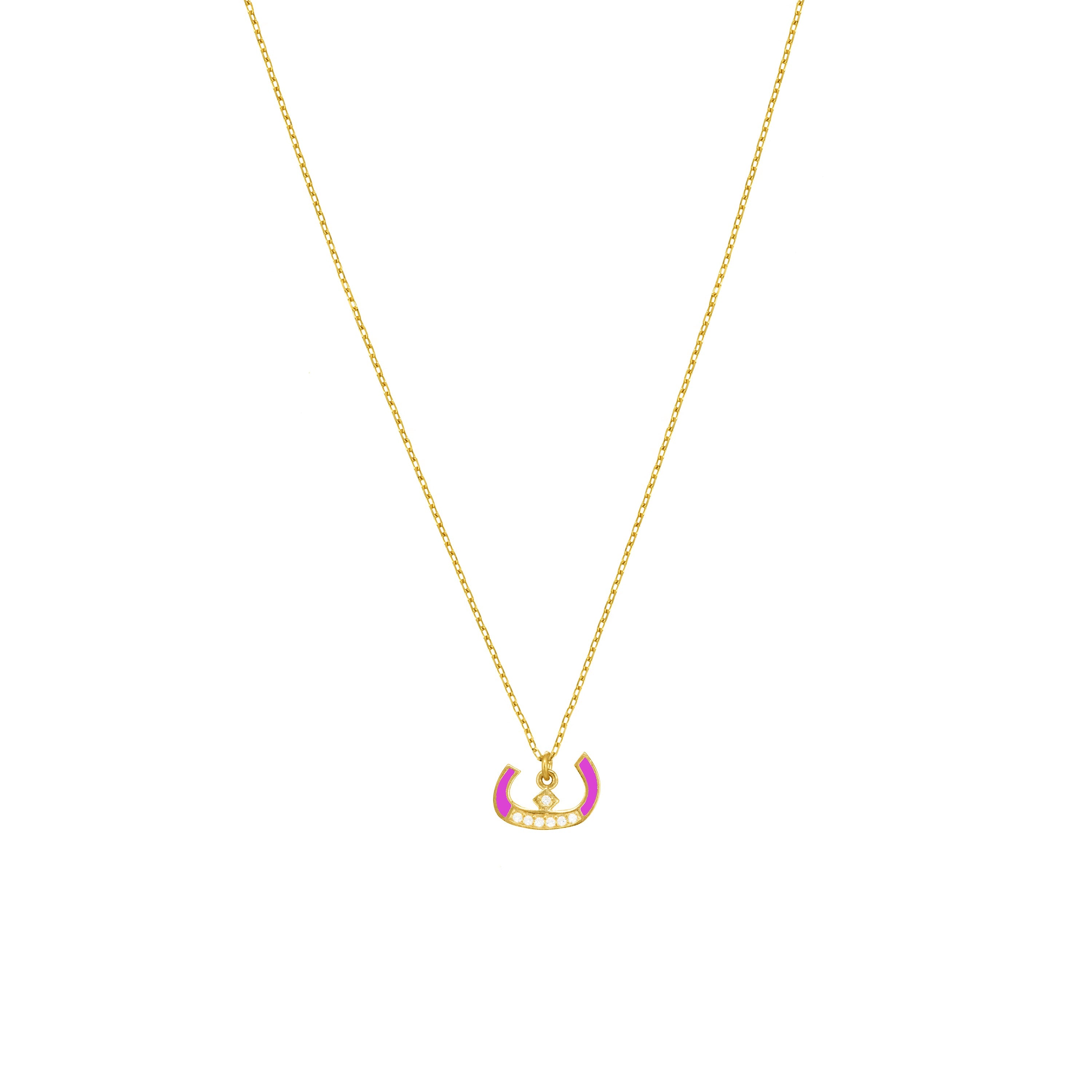 Arabic Cubic Zirconia Enamel Letter Necklace