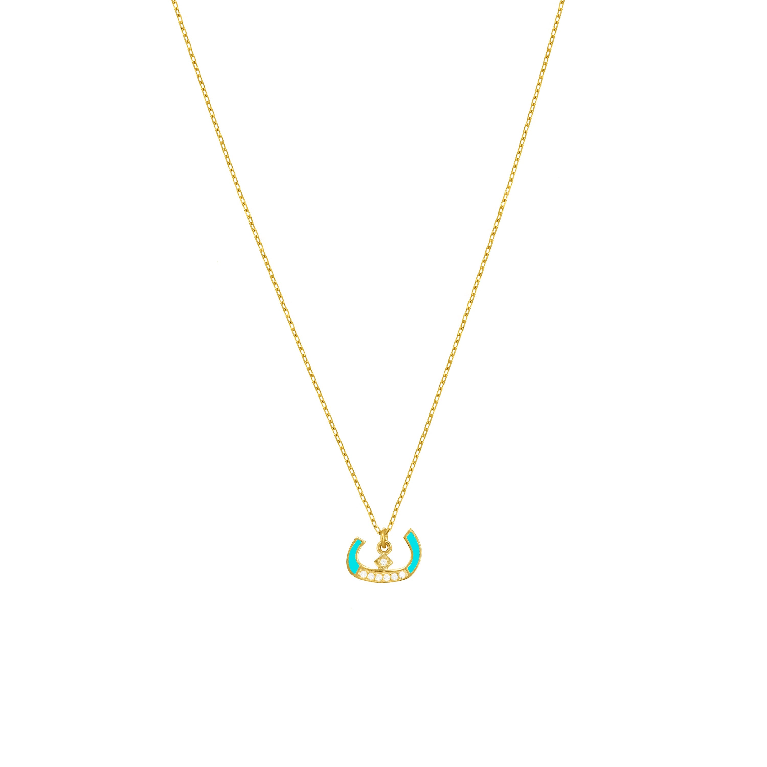 Arabic Cubic Zirconia Enamel Letter Necklace