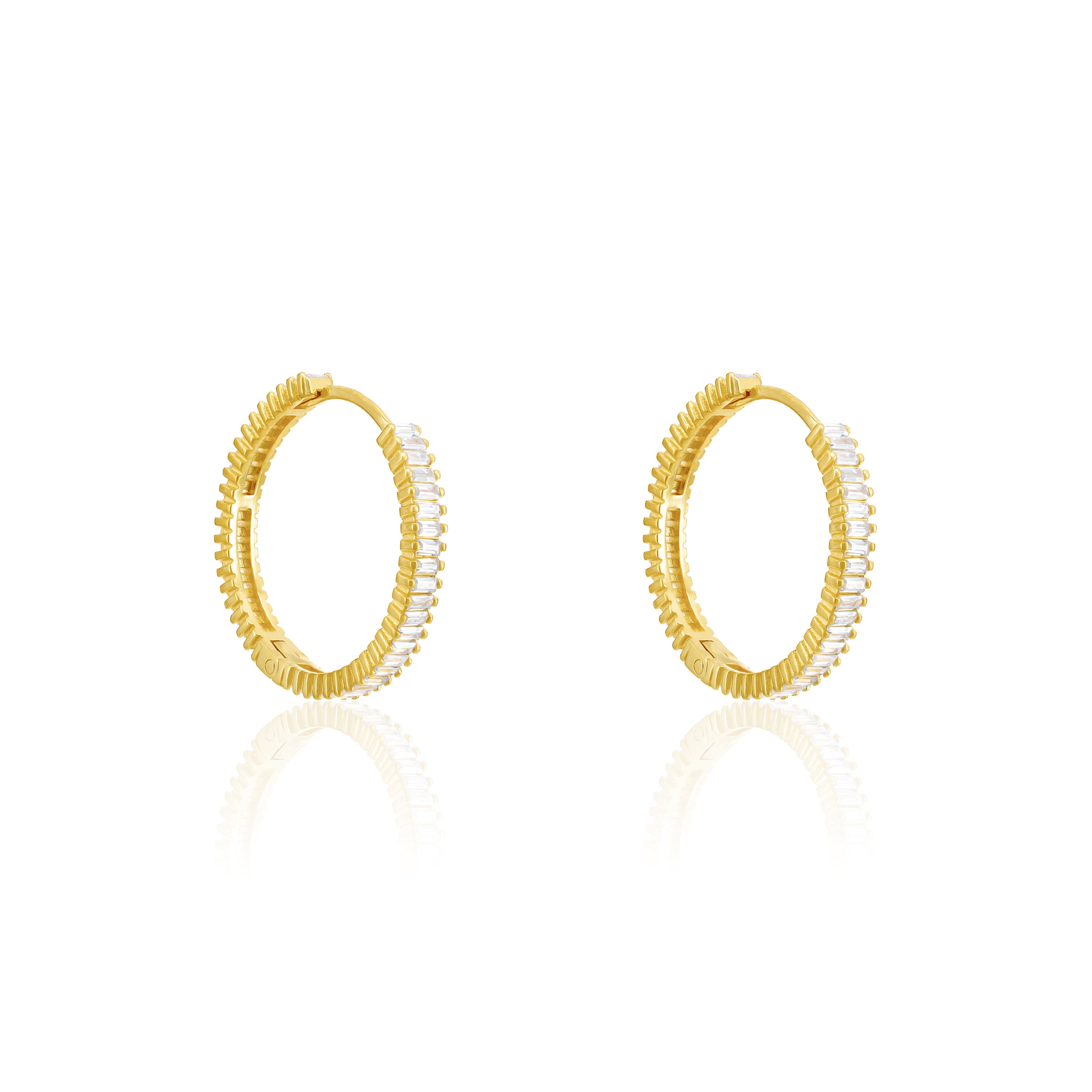 Baguette Eternity Hoop Earrings