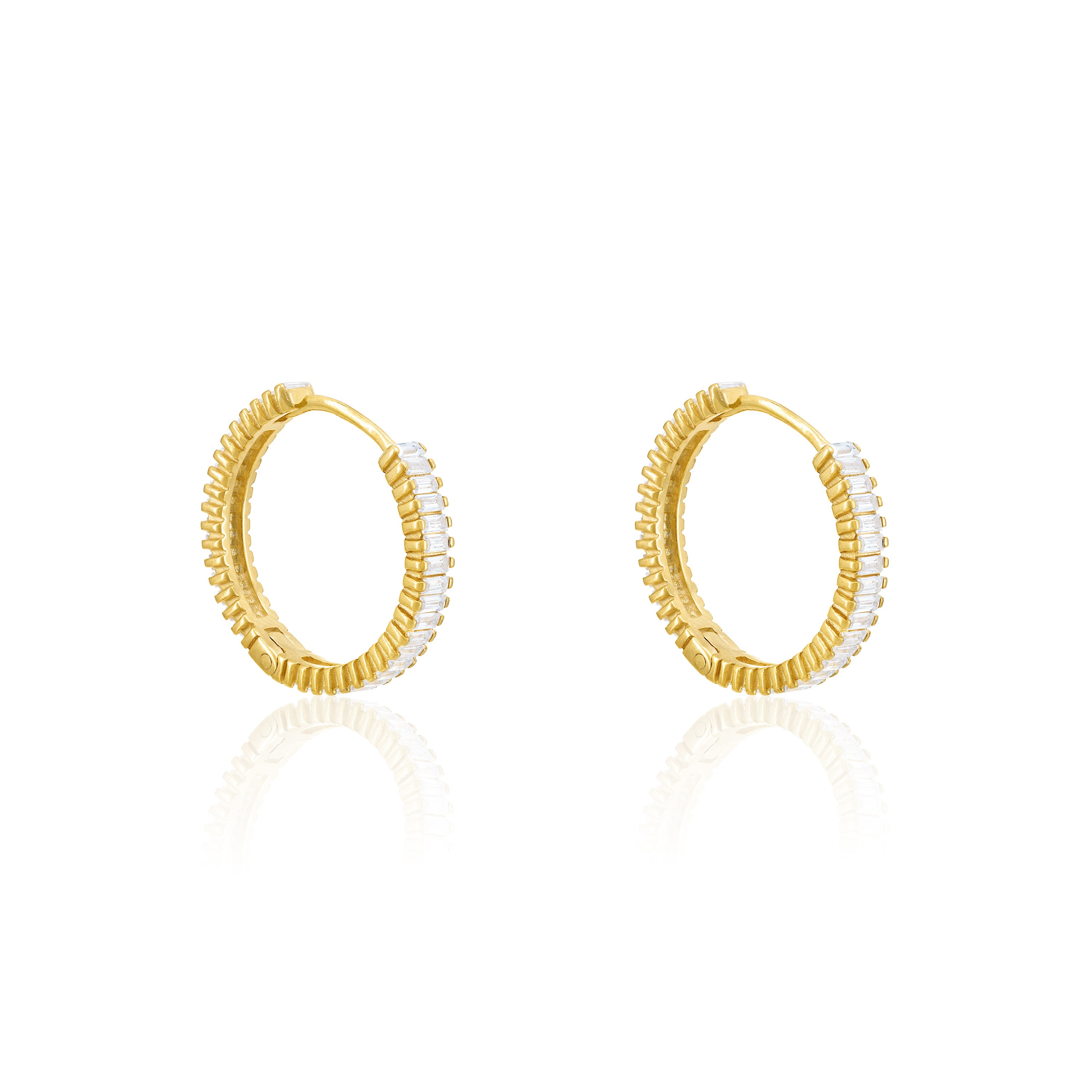 Baguette Eternity Hoop Earrings