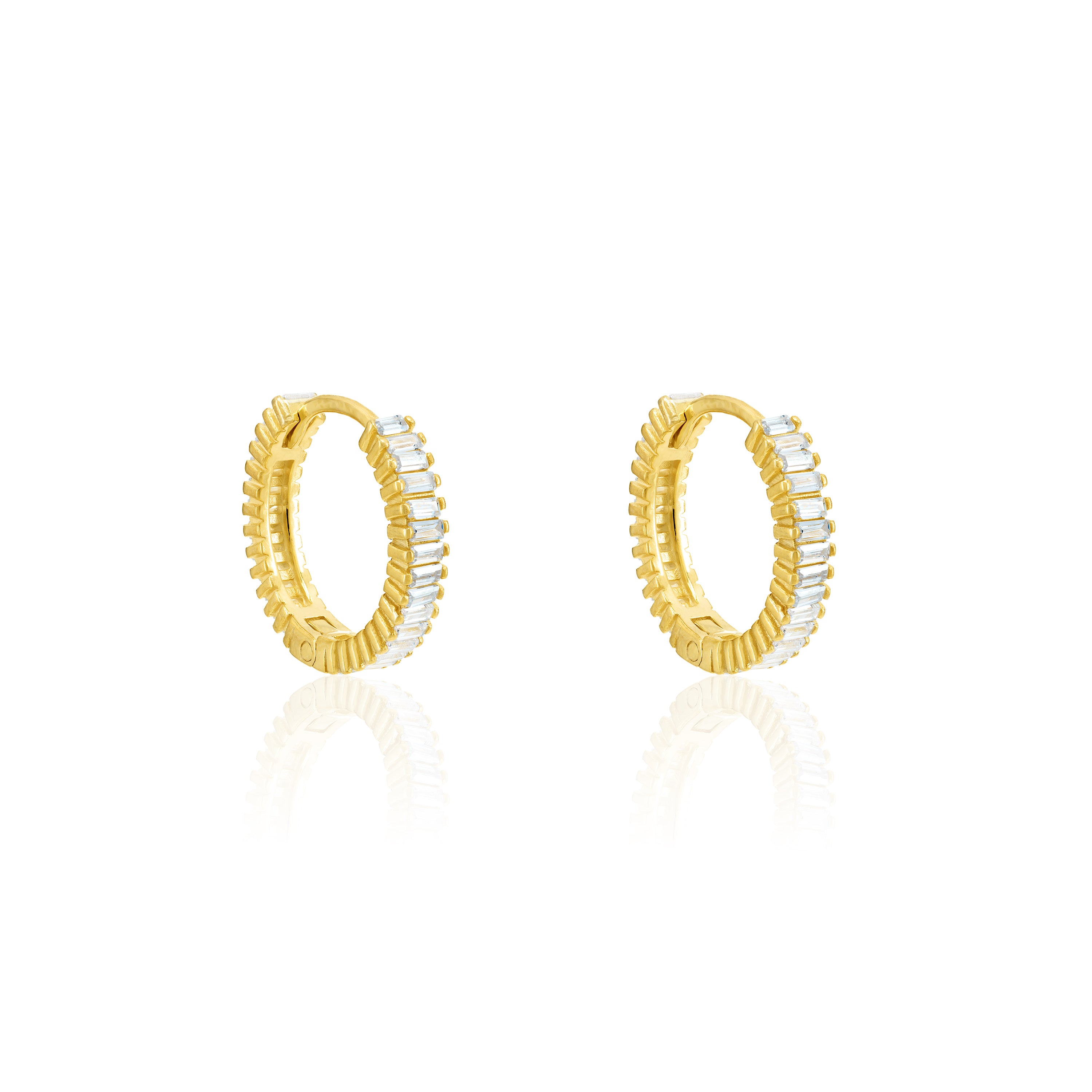 Baguette Eternity Hoop Earrings