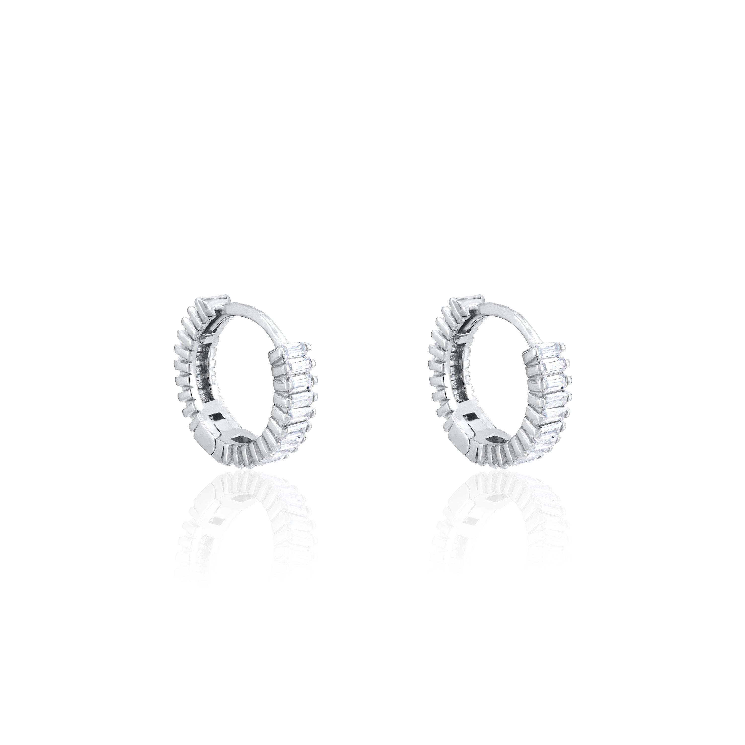 Baguette Eternity Hoop Earrings